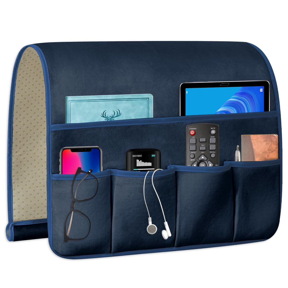 Remote Control Holder for Armchair Caddy, Remote Holder with 5 Pockets