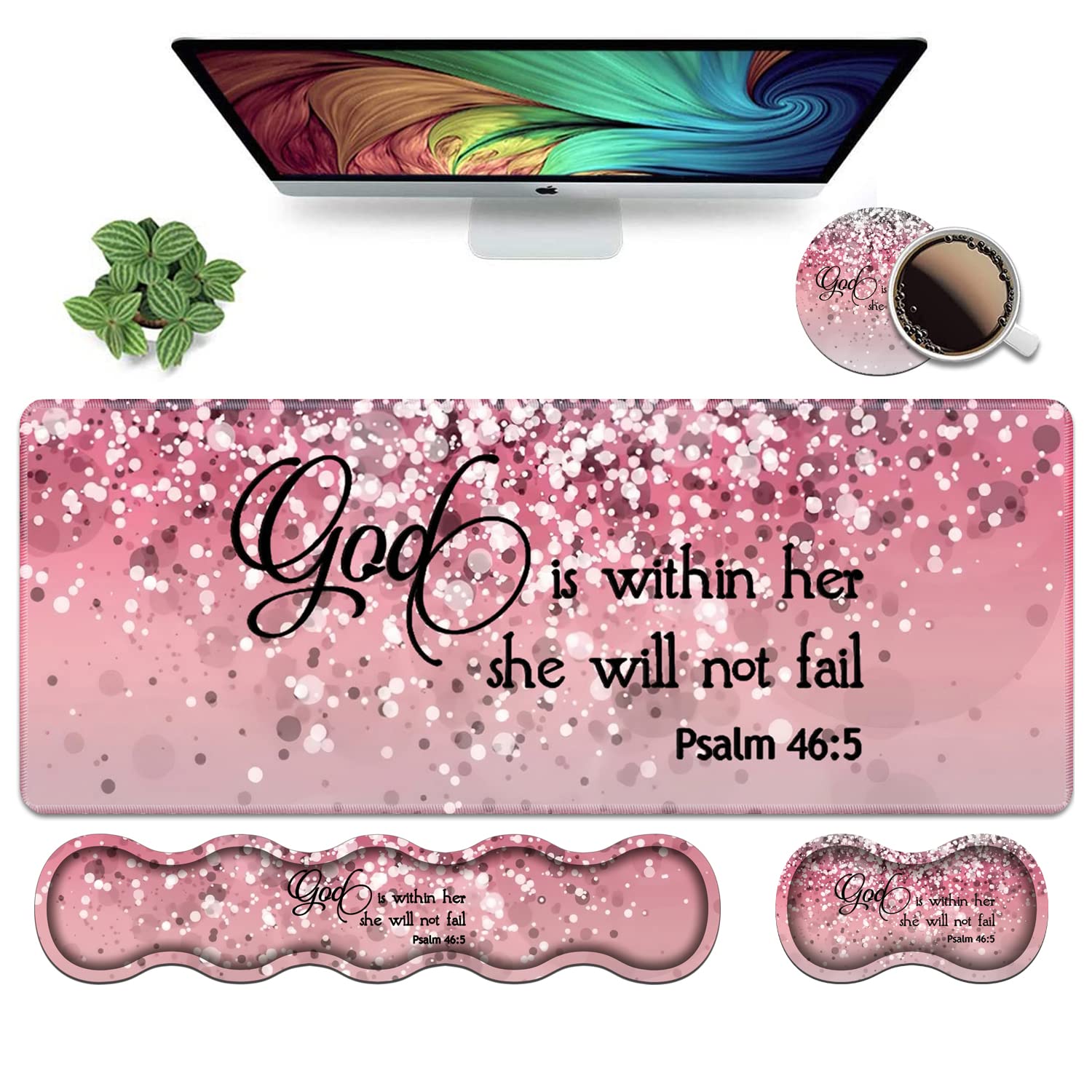 Ergonomic Keyboard Wrist Rest & Mouse Pad Wrist Rest Set,Large XXL Gaming Desk Mat 31.5"x