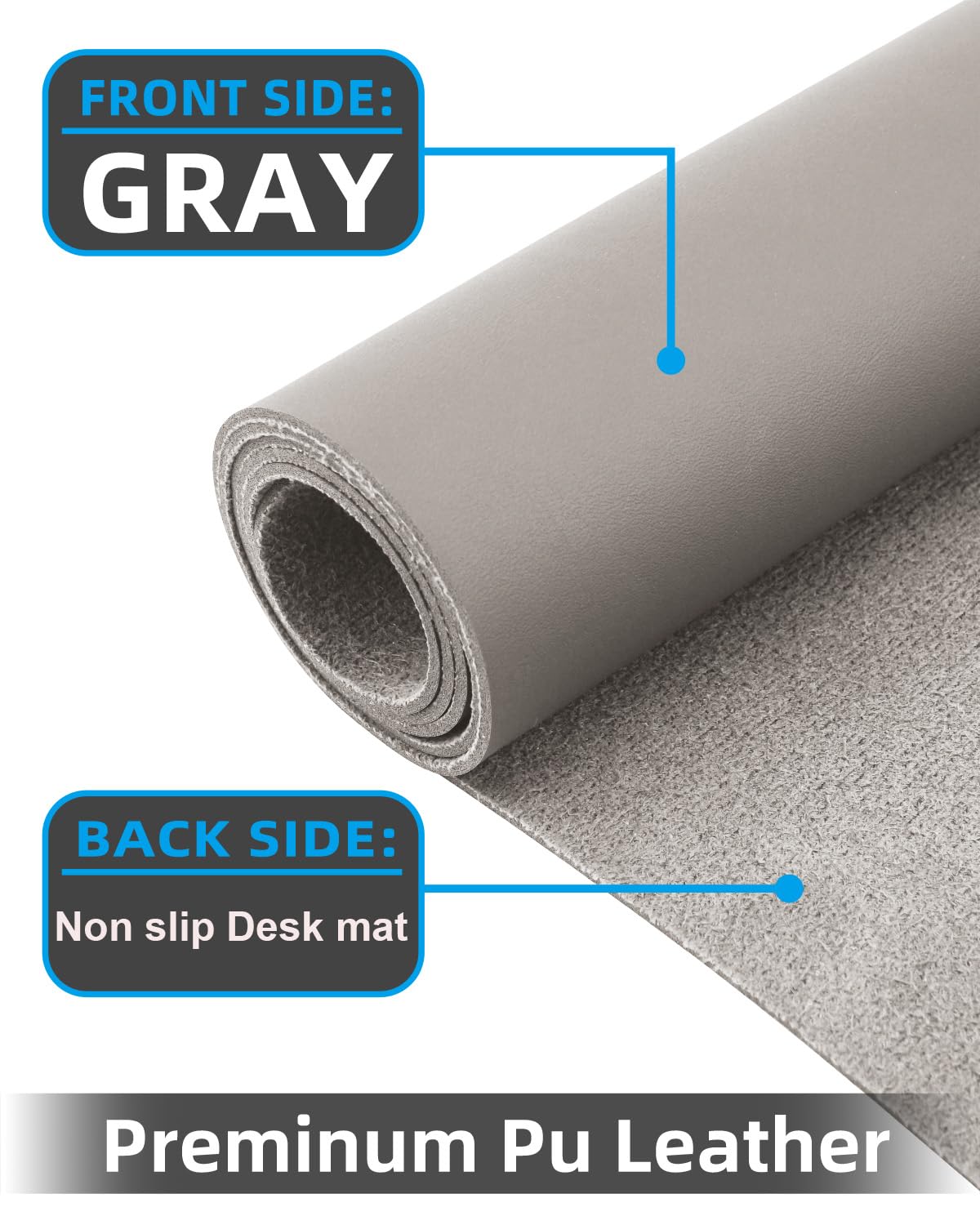 Leather Desk Pad & Protector, Large Mouse Pad & Blotter, Non-Slip PU Leather Desk Cover Mat, Light