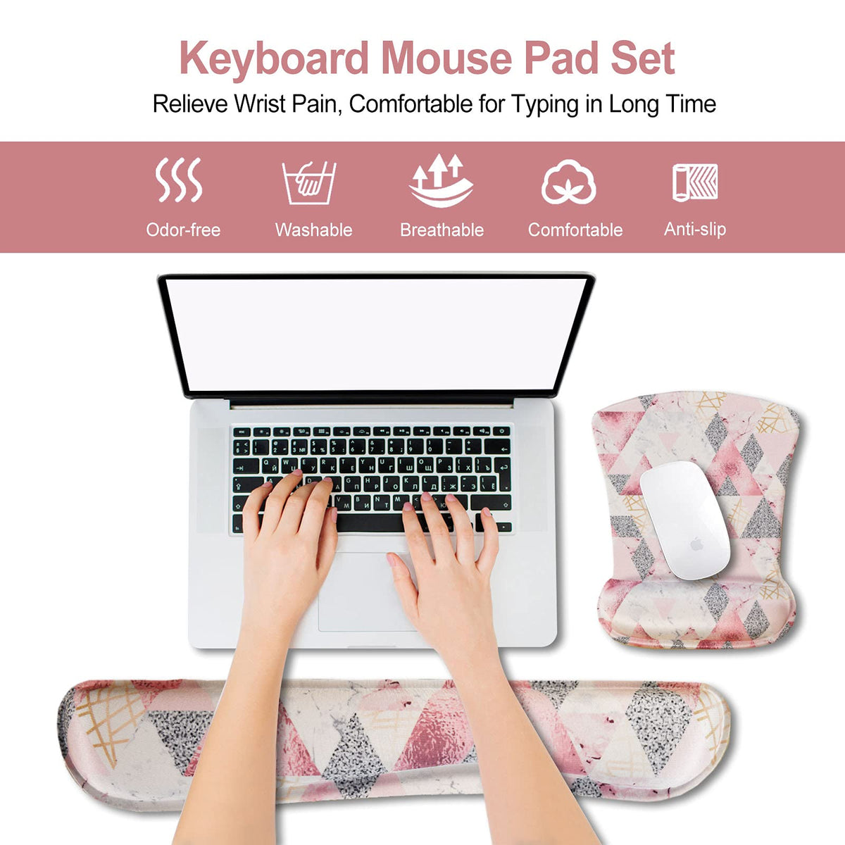 ArtSo Keyboard Wrist Rest and Mouse Pad with Wrist Support, Ergonomic Mouse Pad, Durable