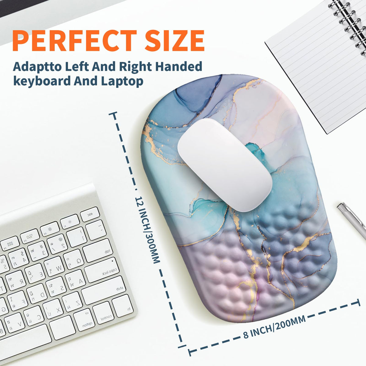 Youzzan Ergonomic Mouse Pad Wrist Support with Massage Design, Pain Relief Mousepad Slope Design