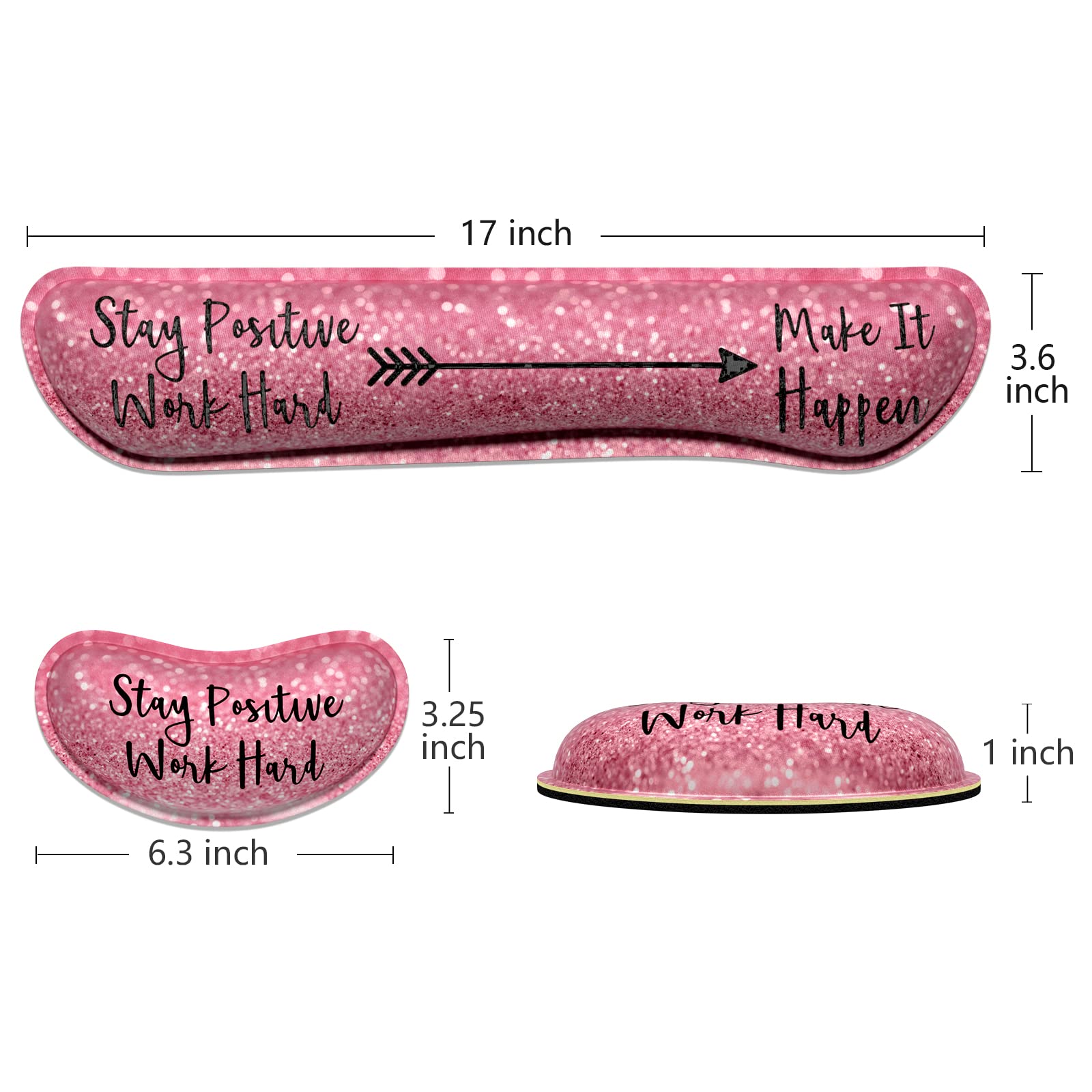 Dapesuom Enlarge Keyboard Wrist Rest, Memory Foam Wrist Cushion for Desk Mats Support, Typing Pain