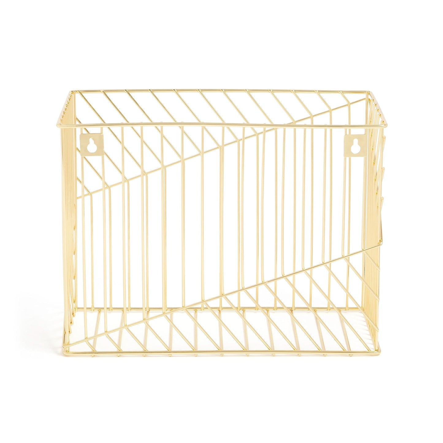 U Brands Wire Metal Hanging File Organizer, Letter Size, Gold Finish