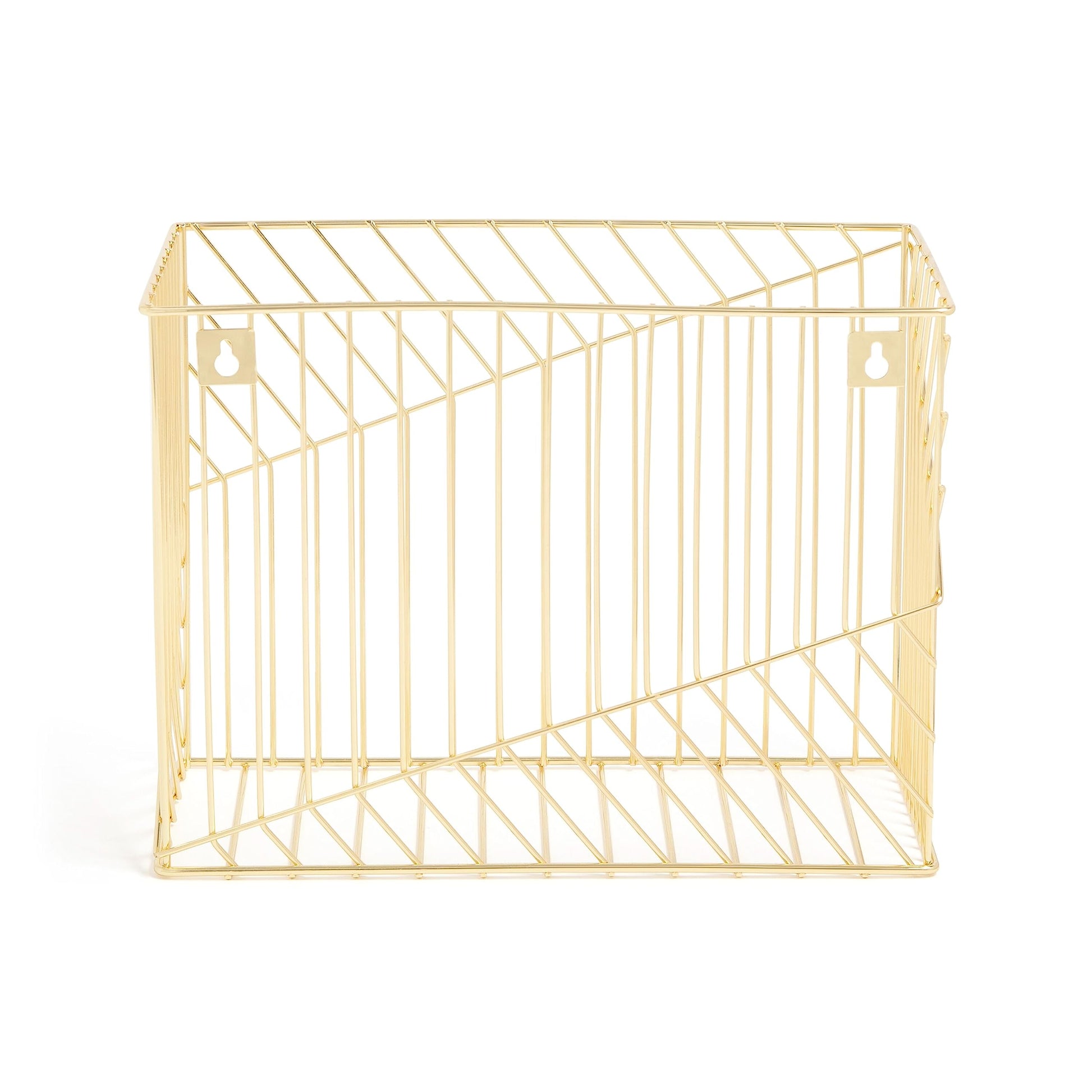U Brands Wire Metal Hanging File Organizer, Letter Size, Gold Finish