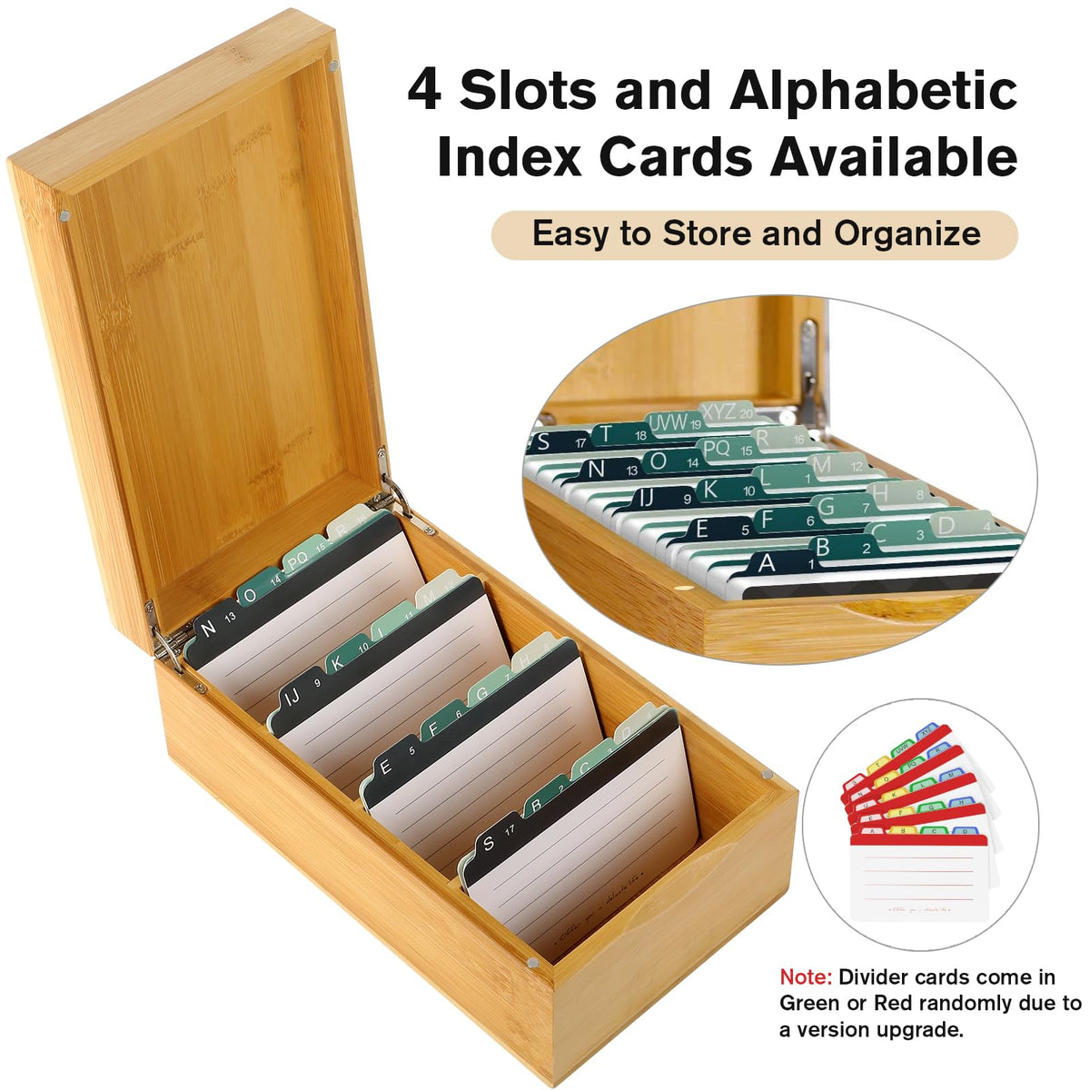 MaxGear Bamboo Business Card Organizer for 3" x 5" Cards