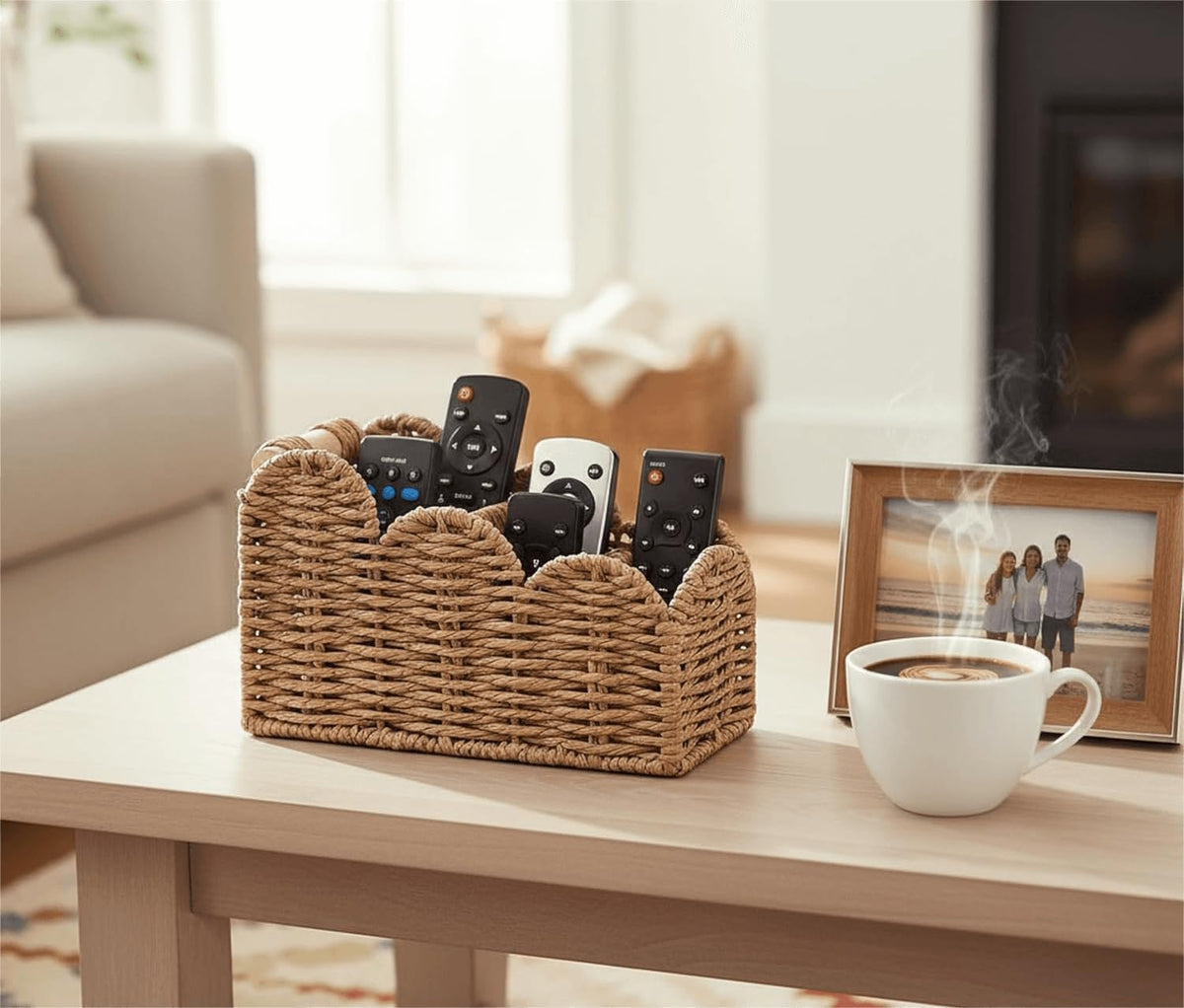 CubesLand Bedside Table Desk Organizer Caddy, Remote Pen&Pencil Holder Cup