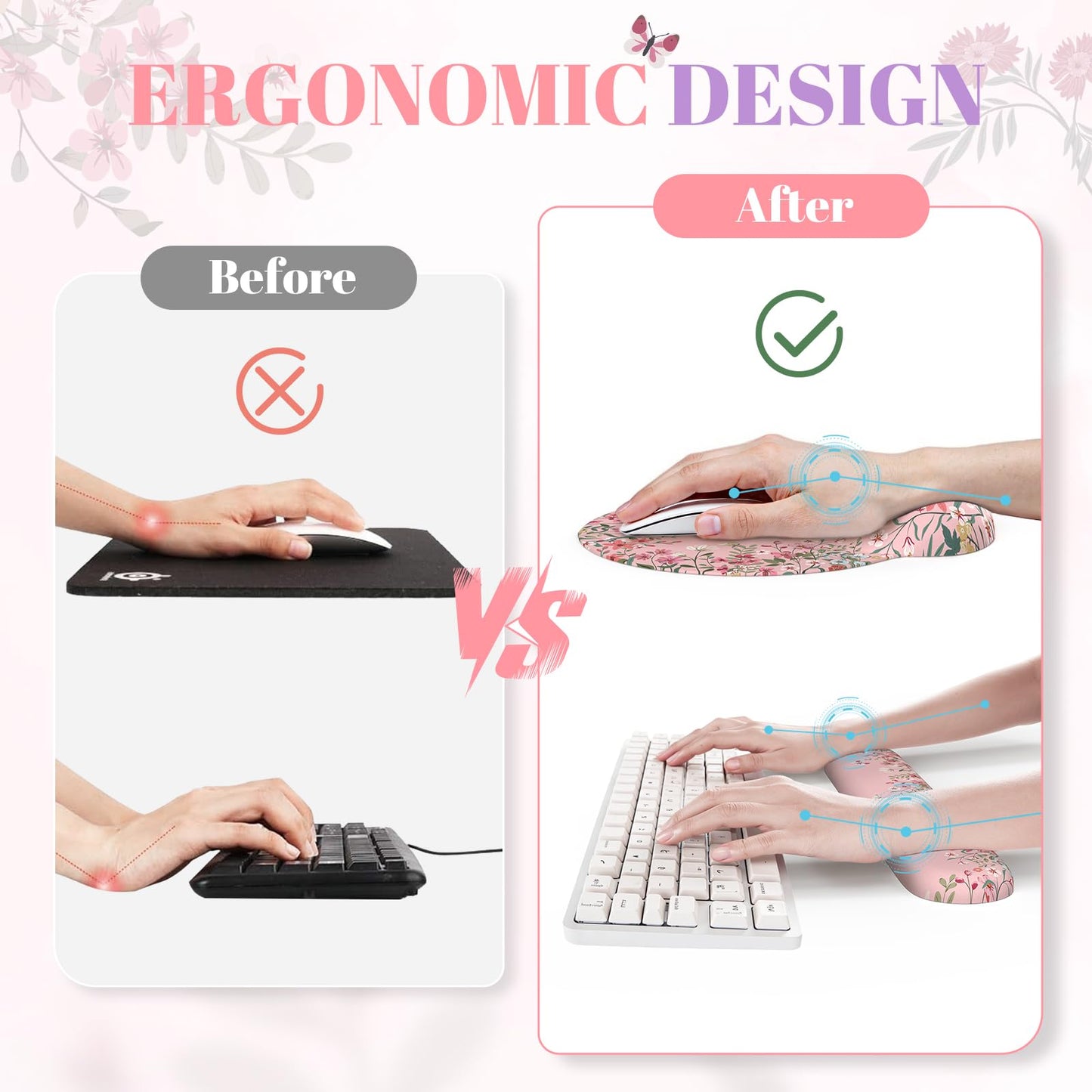 iCasso Pink Keyboard Mat 35.4"x15.7", Desk Protector for Classroom
