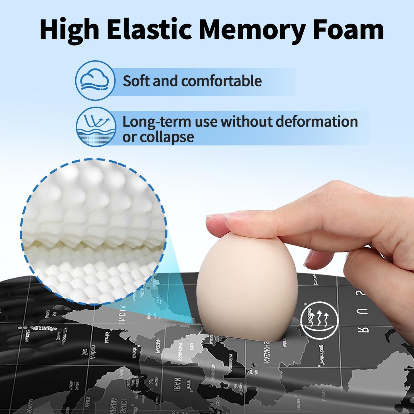 YIWEI Ergonomic Mouse Pad with Wrist Rest for Carpal Tunnel Pain Relief