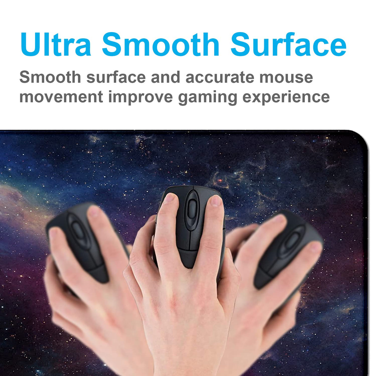 Large Starry Sky Mouse Pad with Stitched Edges, Computer Keyboard Desk Pad