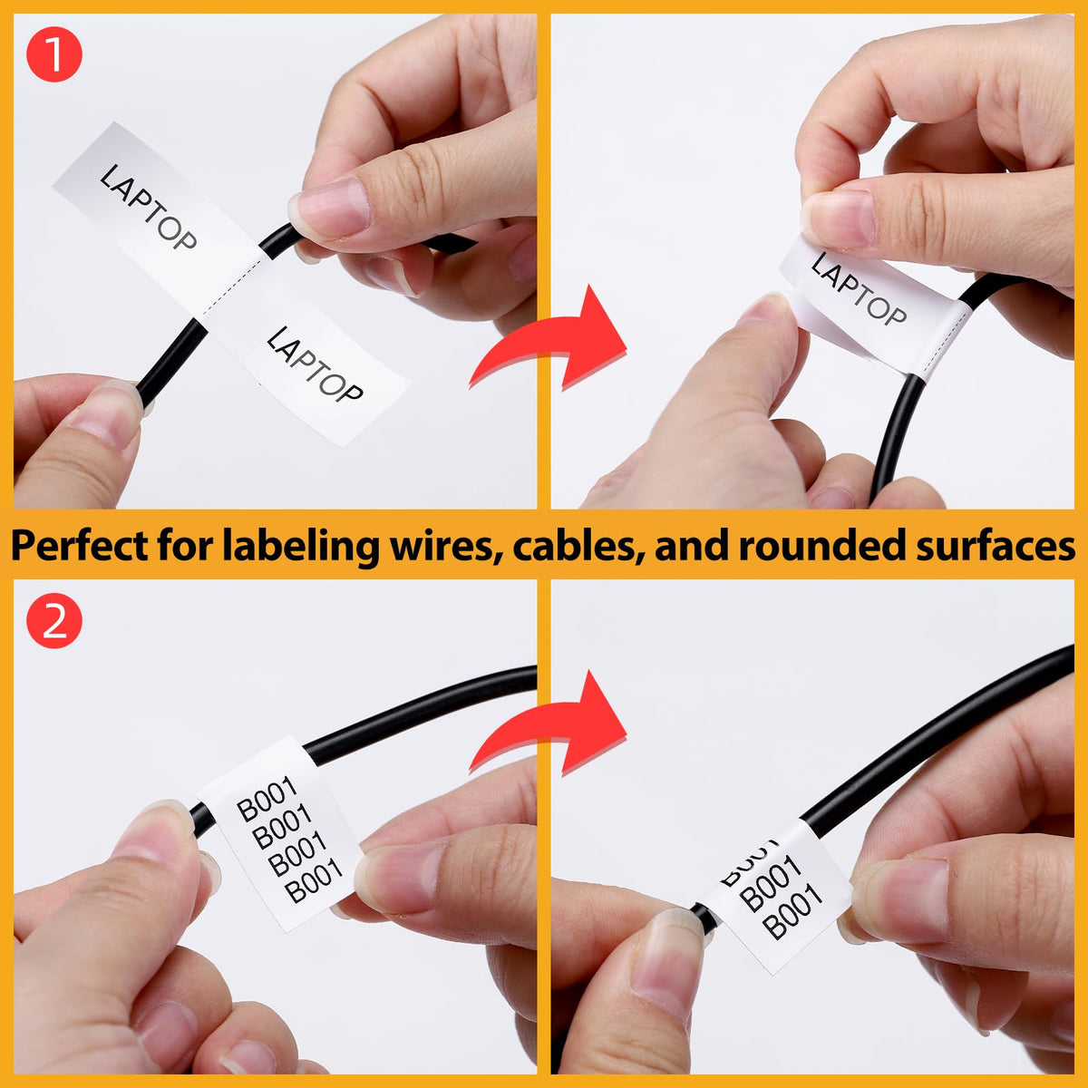 Label KINGDOM TZe-FX251 1" Flexible-ID Tape Compatible with Brother Ptouch