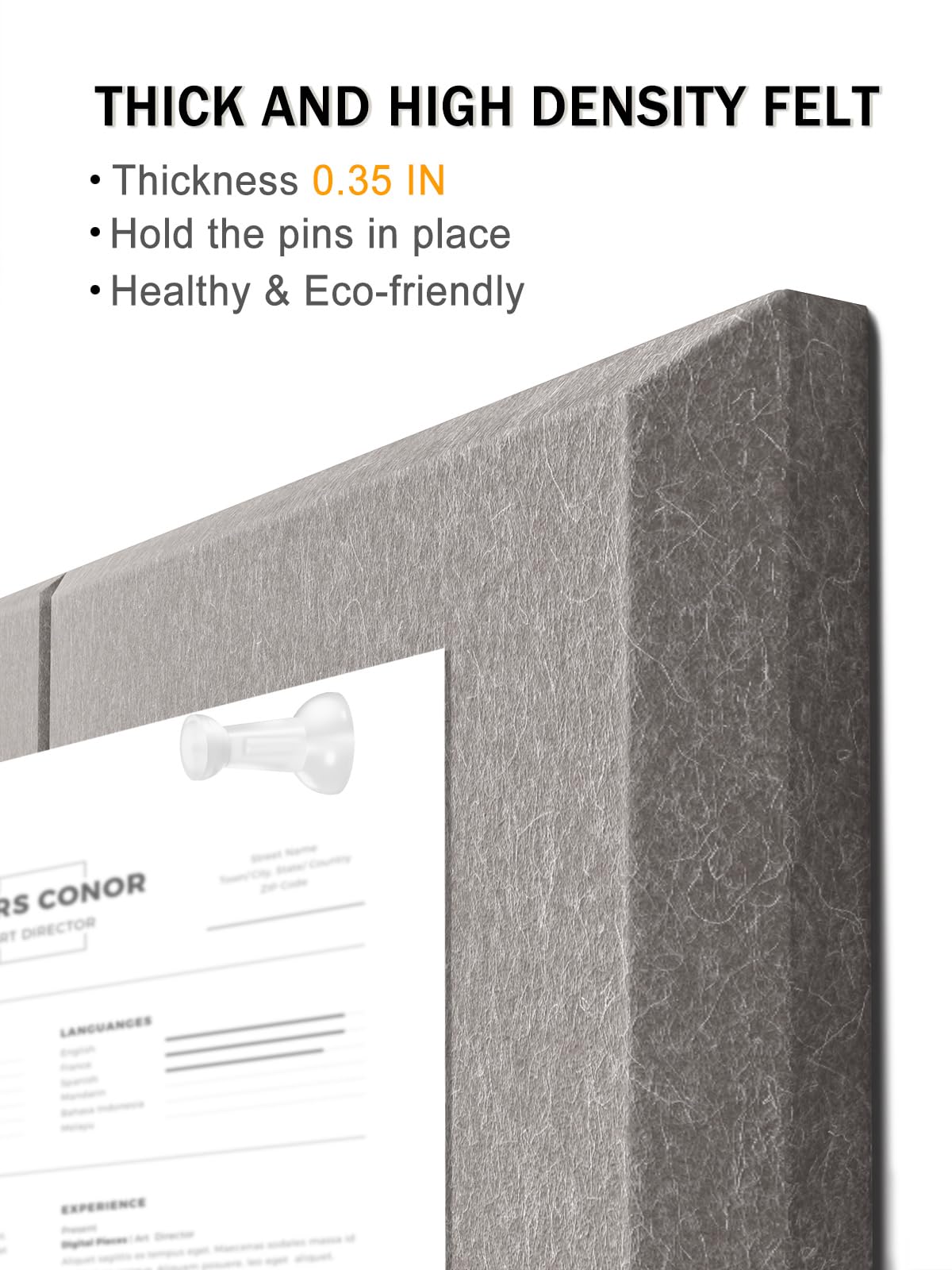 Hsurbtra Large Cork Board for Wall 36 x 24 Inch, 6 Pack Felt Bulletin Notice Board with Pushpins