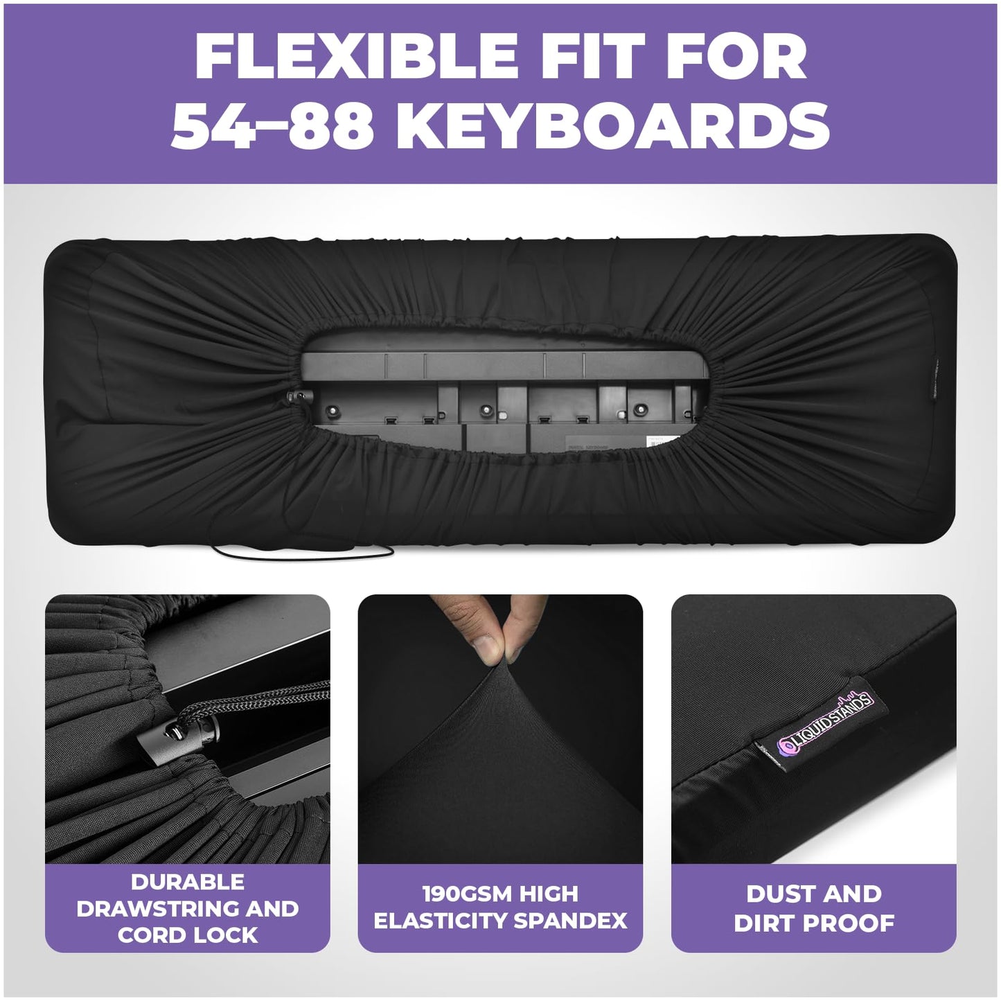 Liquid Stands Piano Keyboard Covers, Keyboard Dust Cover for 88 Keys