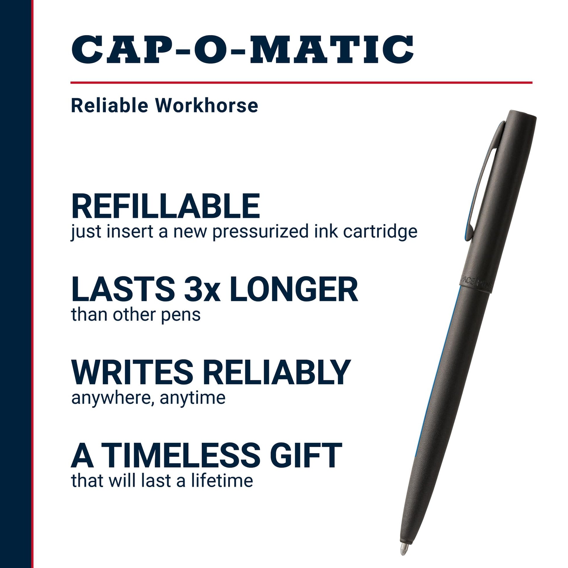 Fisher Space Pen Law Enforcement Cap-O-Matic Pen, Black Ink, Gift Box