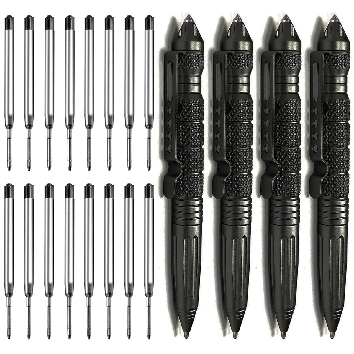 Origin-Joy 4 Pack Tungsten Steel Military Tactical Pen Set, Multifunctional EDC Self Defense Pen