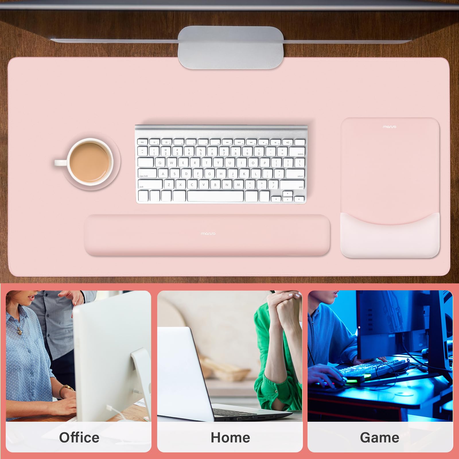 MOSISO Keyboard Mouse Pad Set, Large Gaming Mouse Pad&Keyboard Wrist Rest