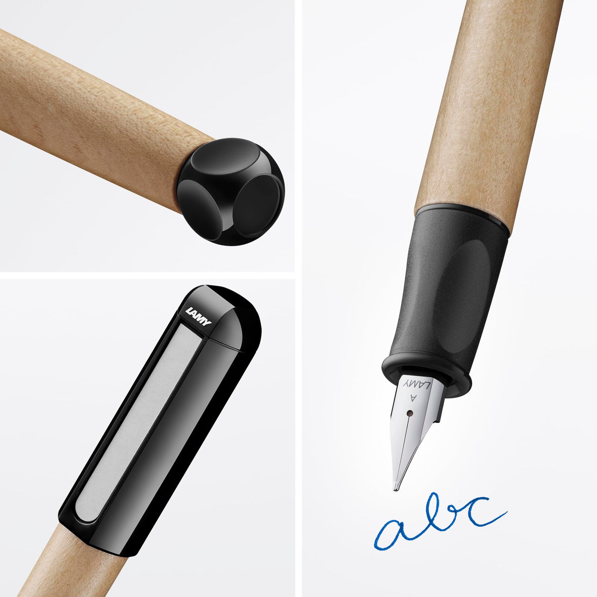 LAMY abc black - child-friendly Fountain Pen for writing beginners with ergonomic grip & polished