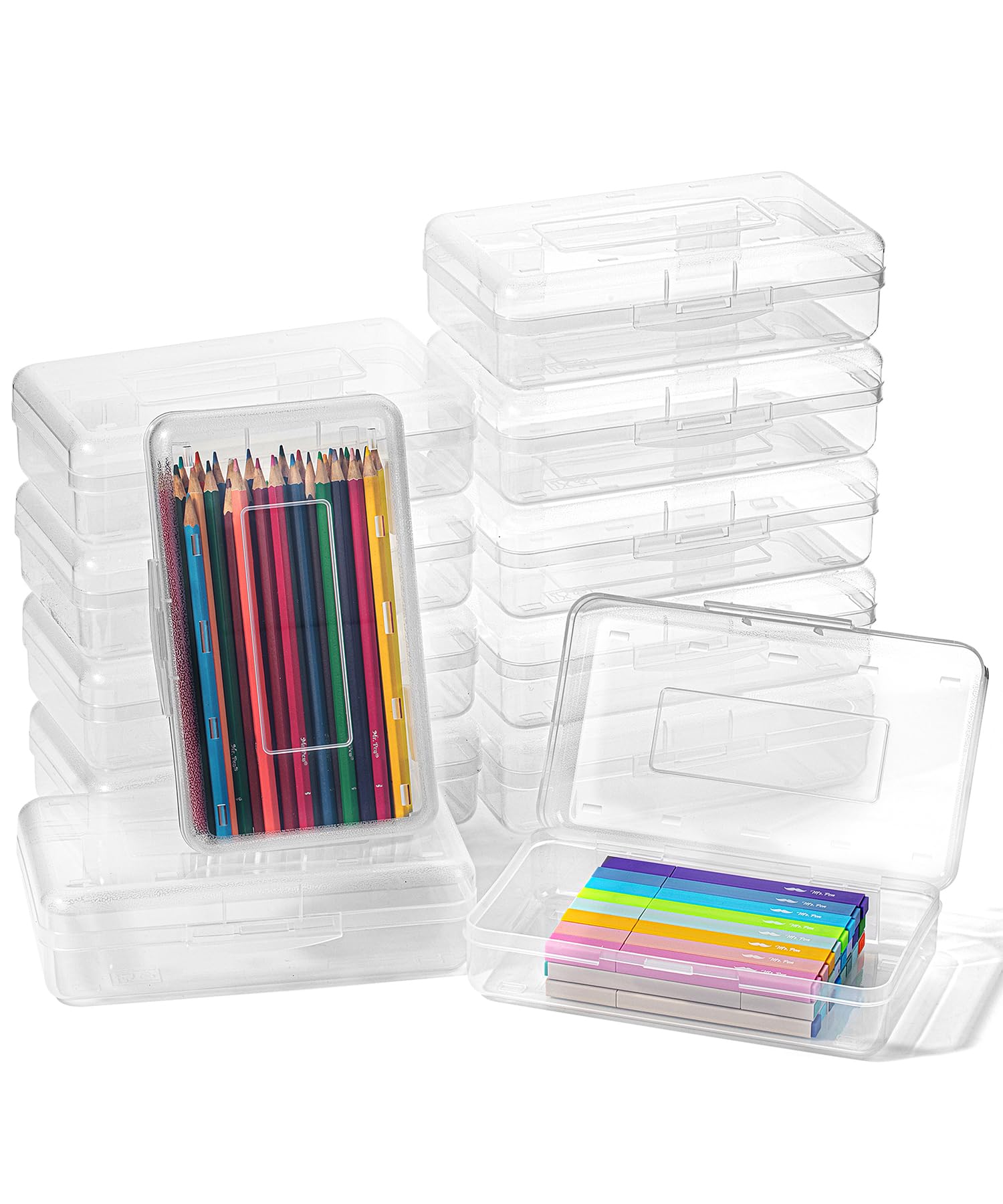 Mr. Pen- Plastic Pencil Case Box, 12 Pack