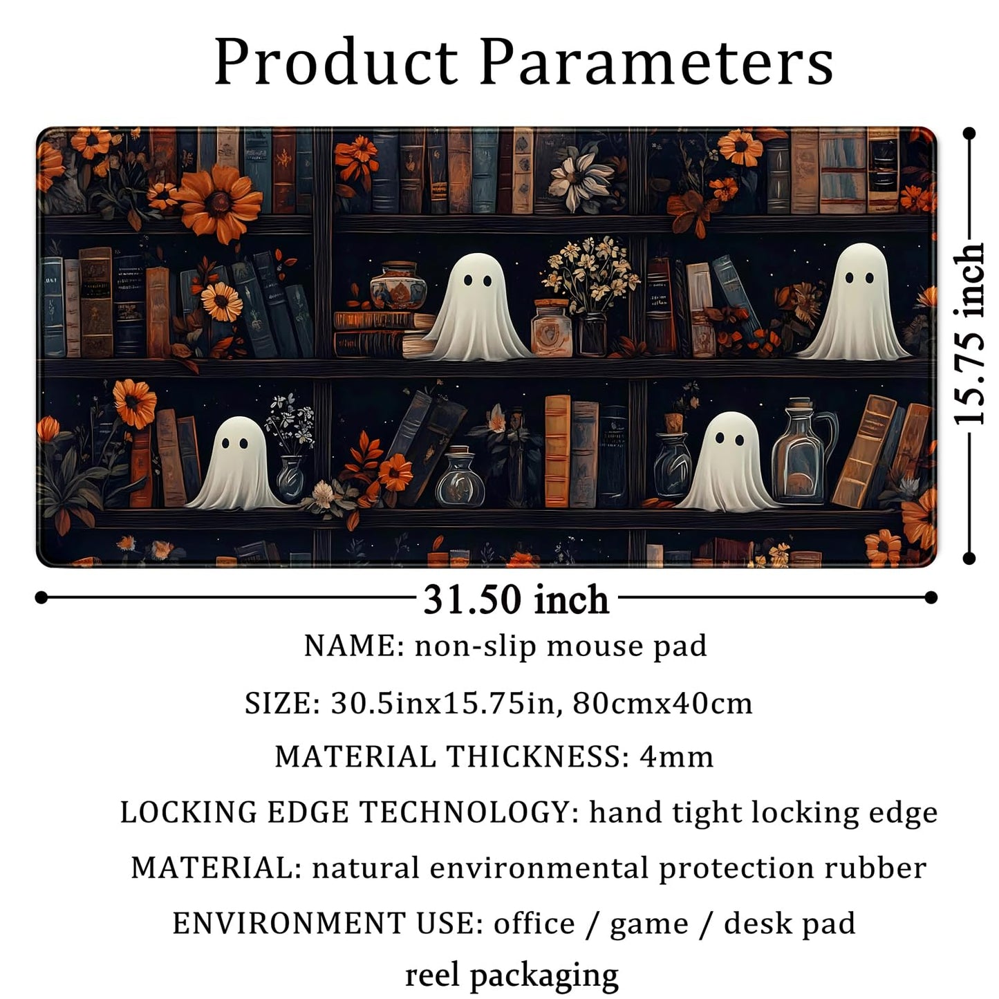 LuckyCow Cute Vintage Gothic Desk Mat Kawaii Dark Academia Desk Pad Medieval Large Flower XXL
