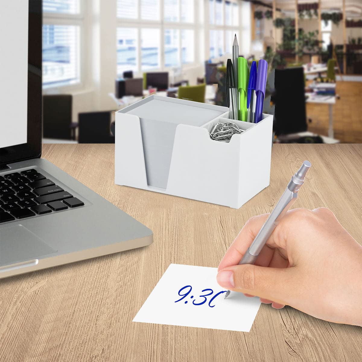 Acrimet Desktop Organizer Pencil, Pen, Paper, Clip, Caddy Holder (Plastic) (White Paper Included)