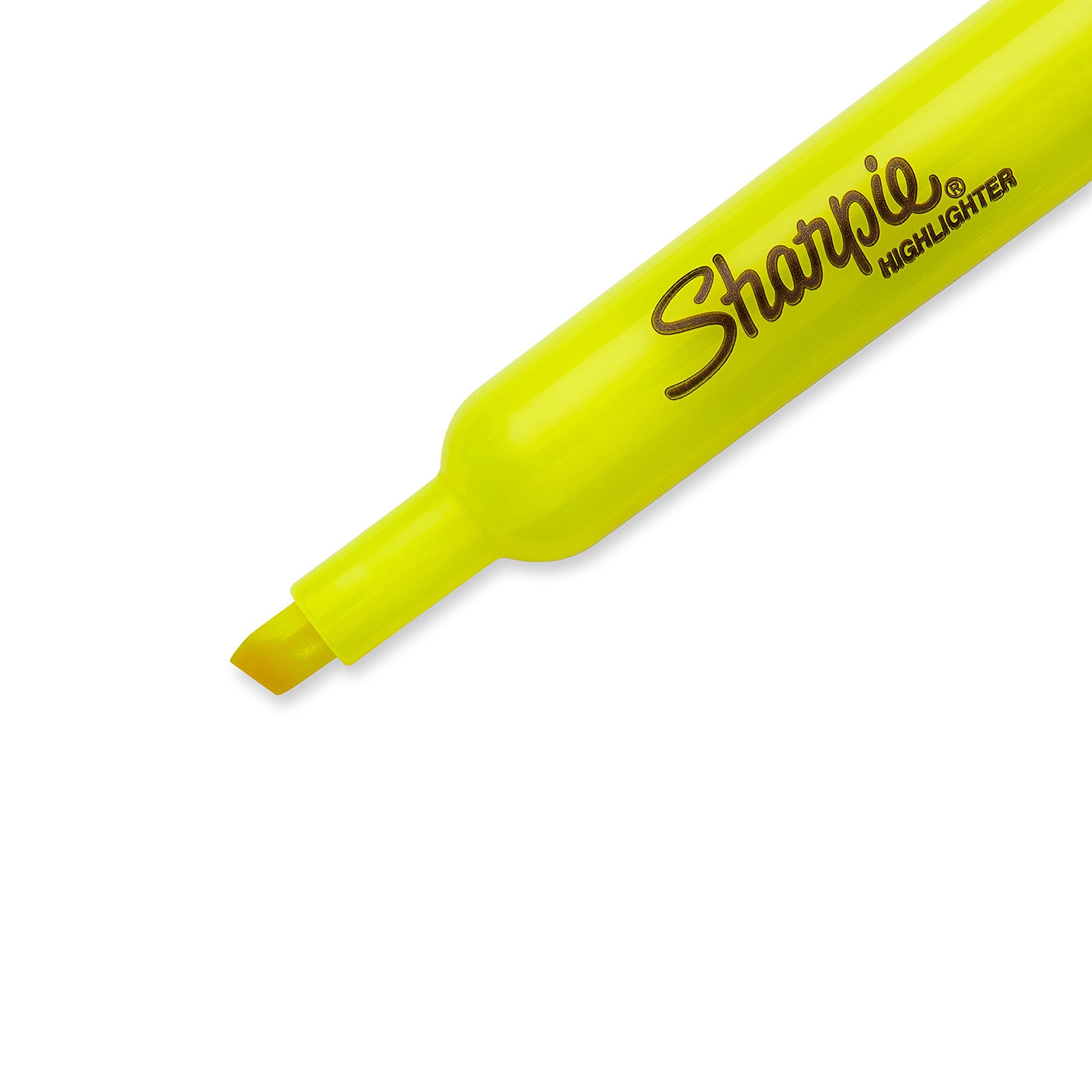 Sharpie Tank Style Highlighters, Chisel Tip, Fluorescent Yellow, 24 Count