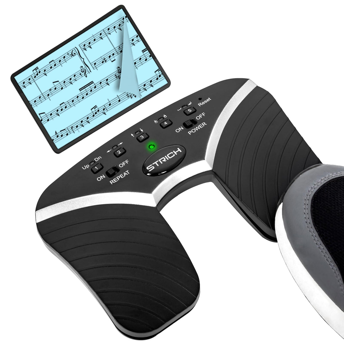 STRICH Wireless Page Turner Pedal for iPad, Rechargeable Foot Pedal, SPT-20