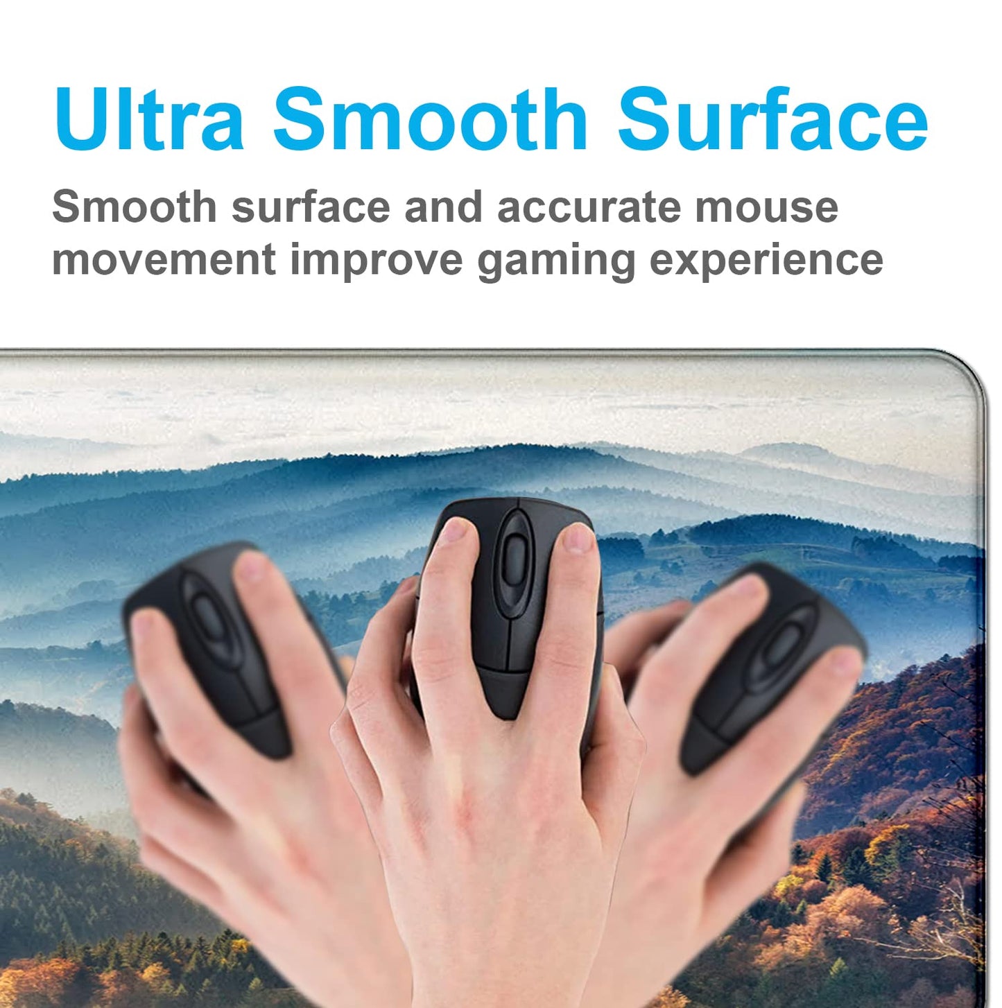 Large Mountain View Patterned Mouse Pad, Anti Slip Gaming Keyboard Desk Pad
