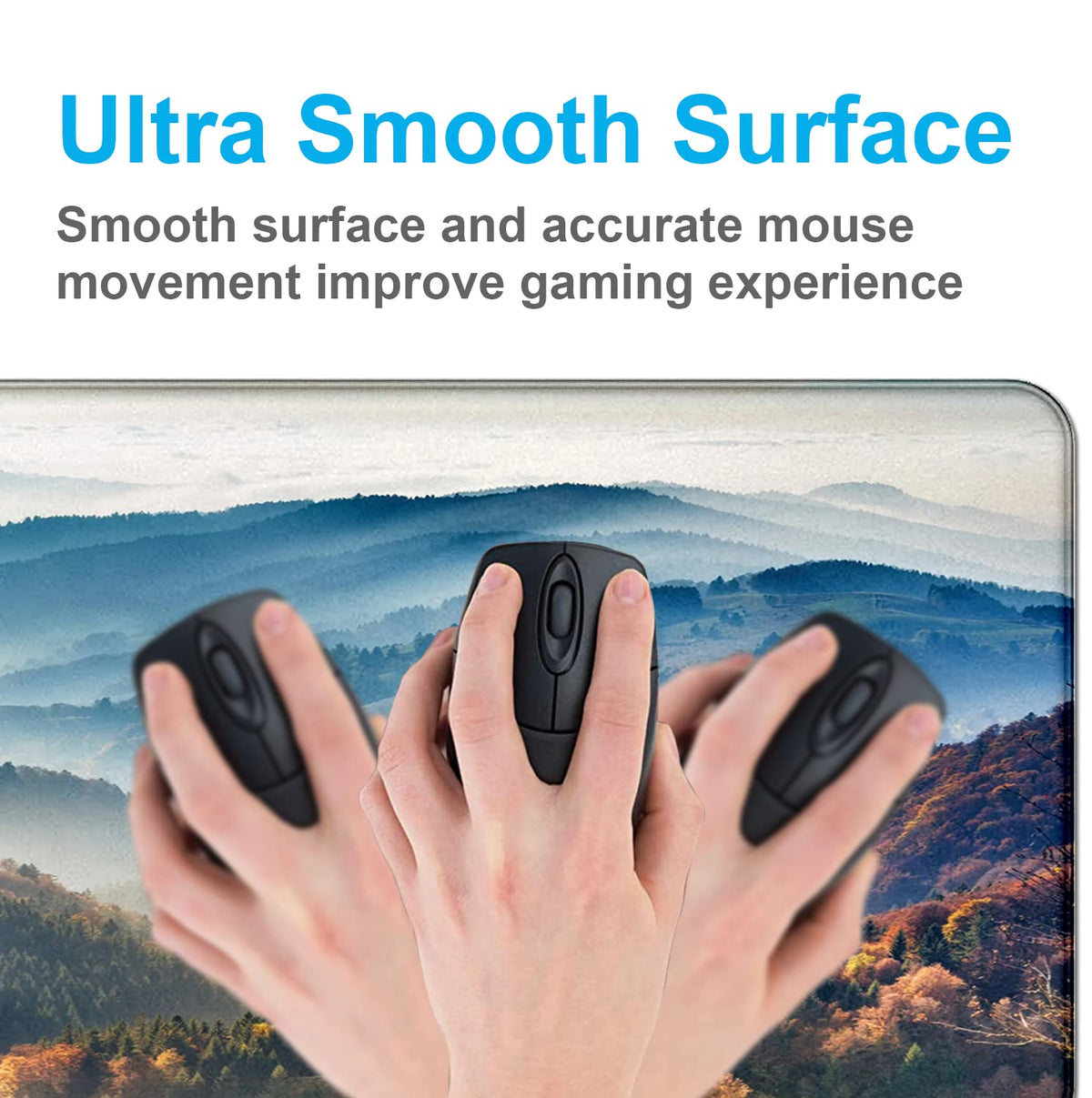 Large Mountain View Patterned Mouse Pad, Anti Slip Gaming Keyboard Desk Pad