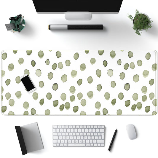 Cute Polka Dot Minimalist Green Keyboard Pad Simple & Atmospheric Desk Mat XL Large Mouse Pad for