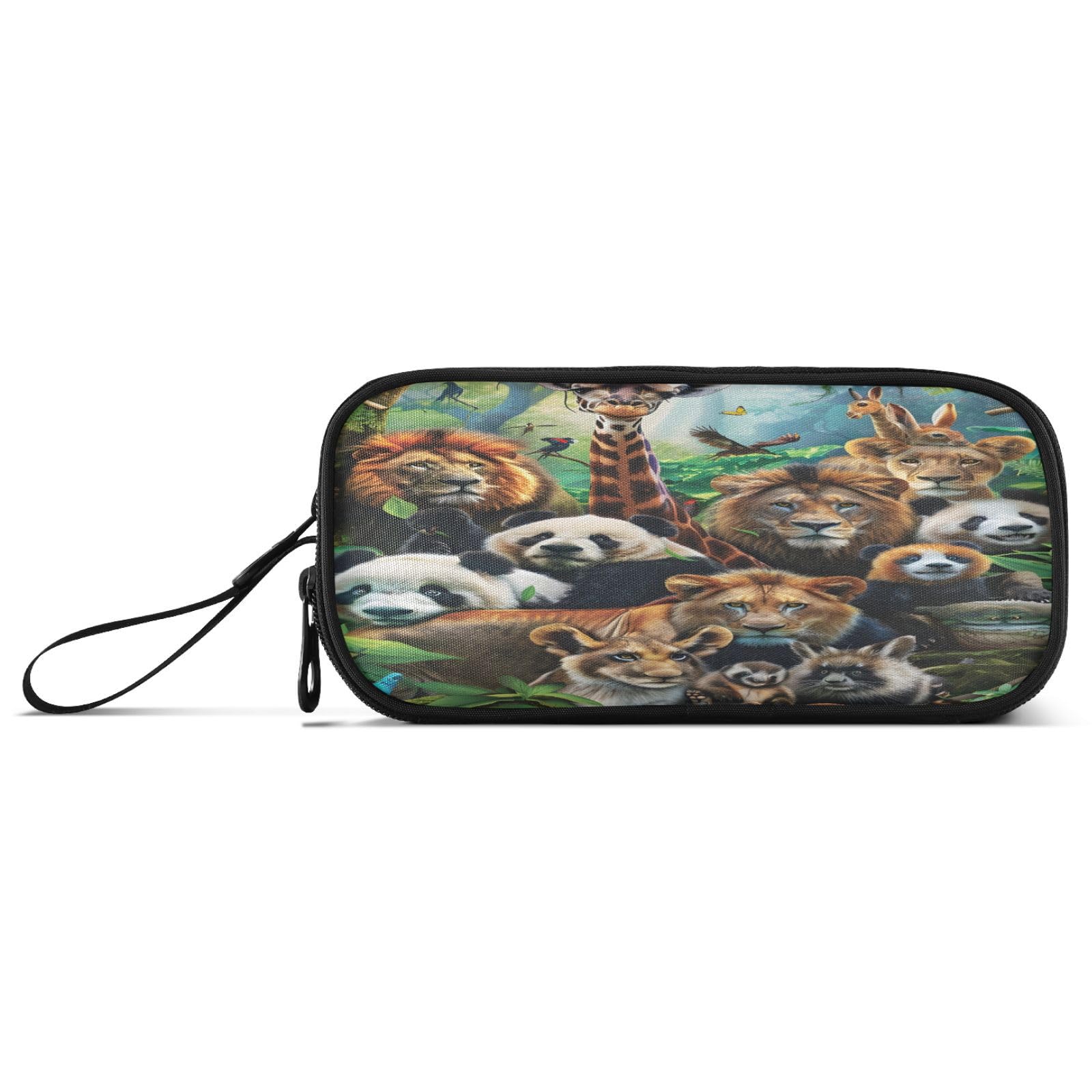 BOENLE Animals Pencil Case Box Boys Girls Large Pencil Pouch Zipper Compartments Big Capacity