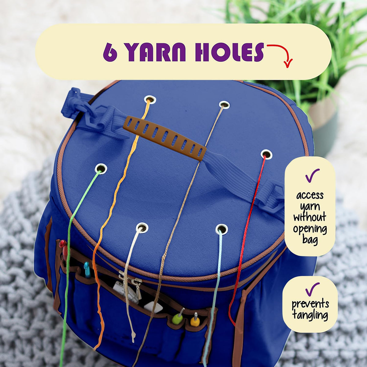 Hearth & Harbor Crochet Bag Organizer – Durable Knitting Bag, Yarn Organizer for Accessories and
