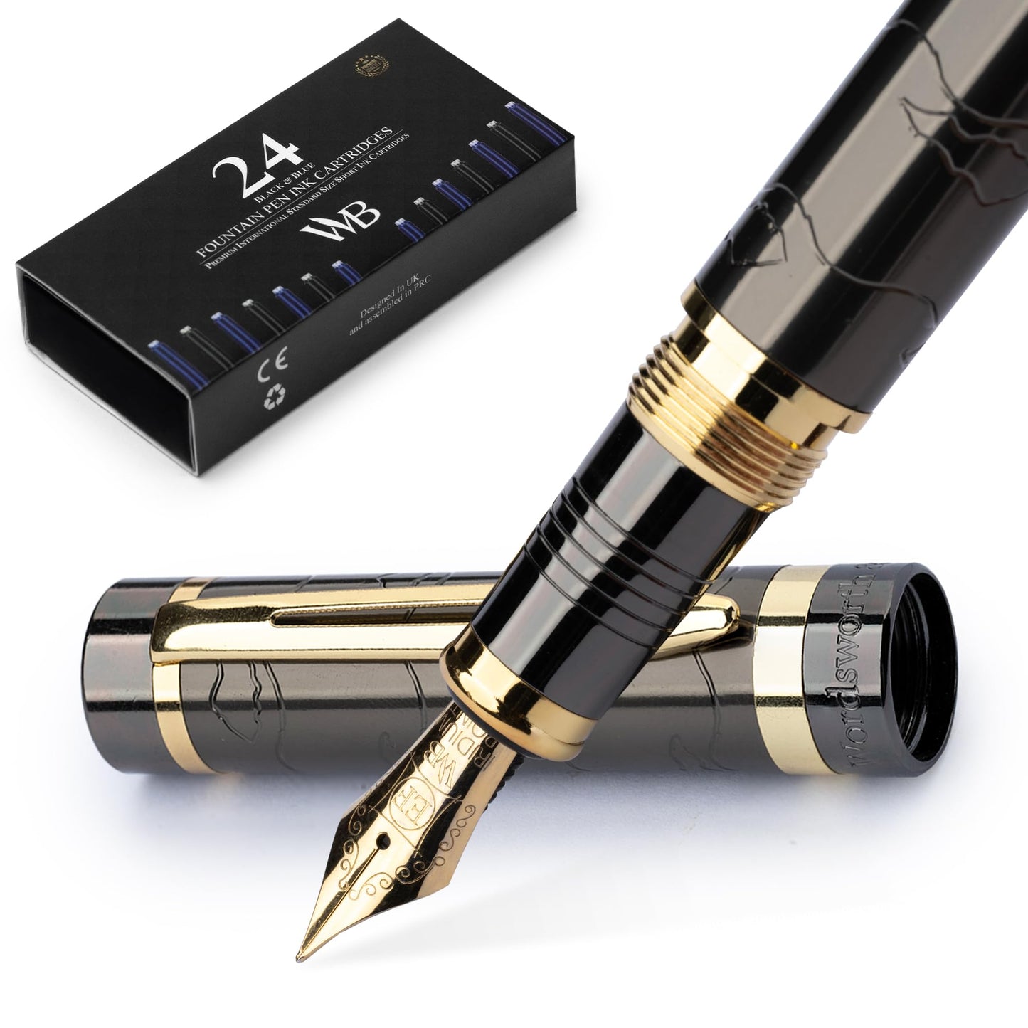 Wordsworth & Black Primori Fountain Pen Set for Writing, Extra Fine Nib