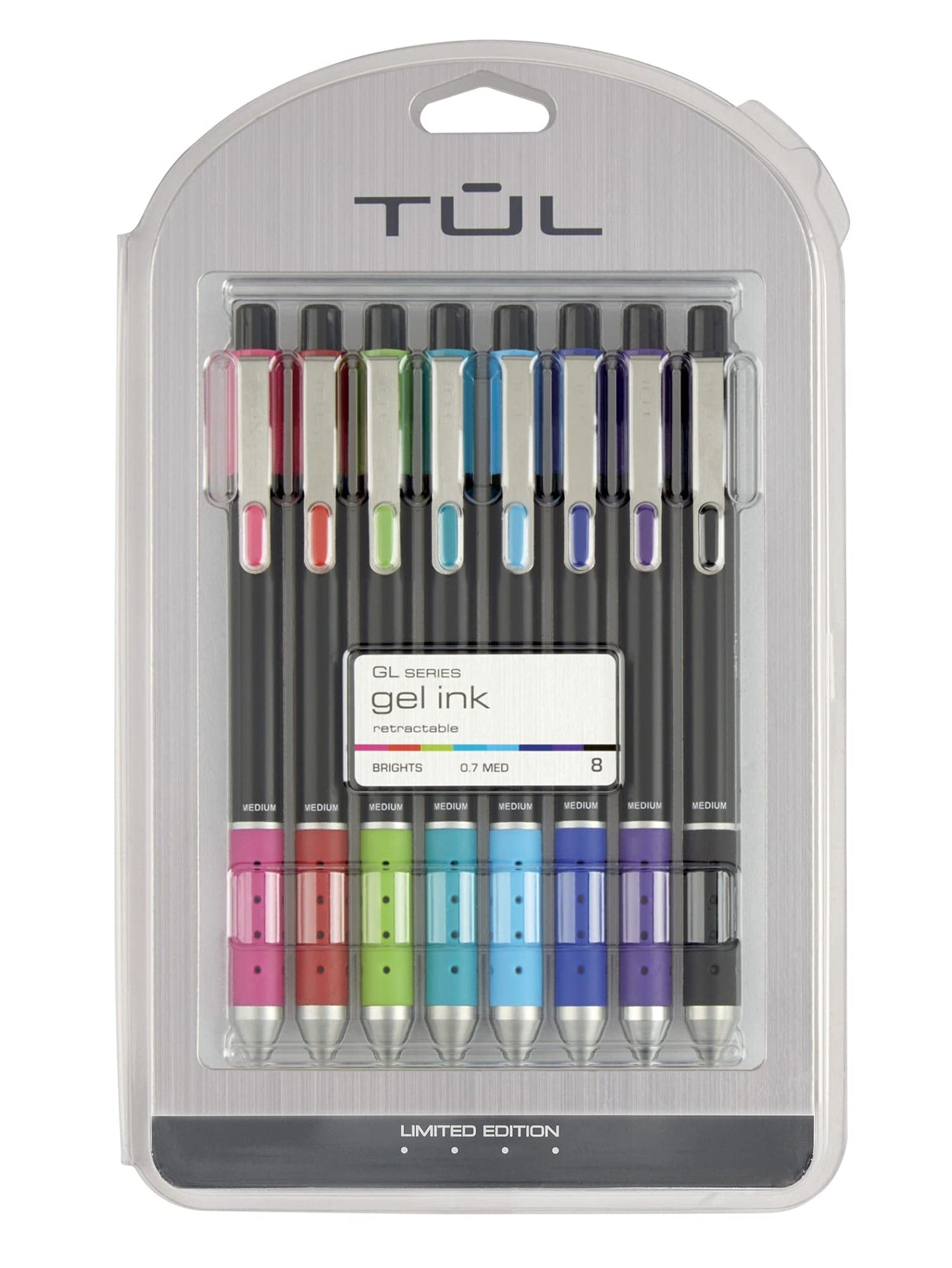 TUL Limited Edition Brights Retractable Gel Pens, Medium Point, 0.7 mm, Assorted Barrel Colors