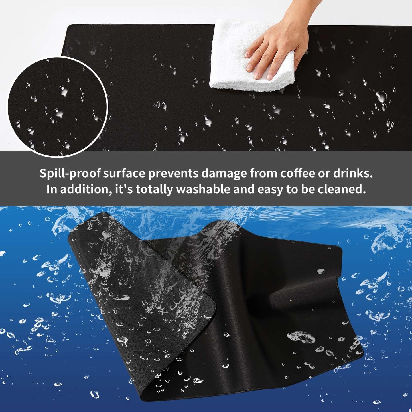 DOBAOJIA Black Mouse Pad Gaming, Mouse Pad Mat for Desk XXXXL 47.2” x 23.6”