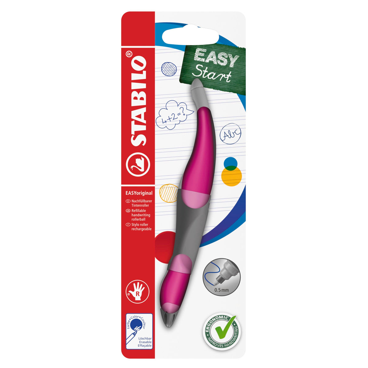 Ergonomic Rollerball - STABILO EASYoriginal - Right-Handed - Light Pink/Dark Pink