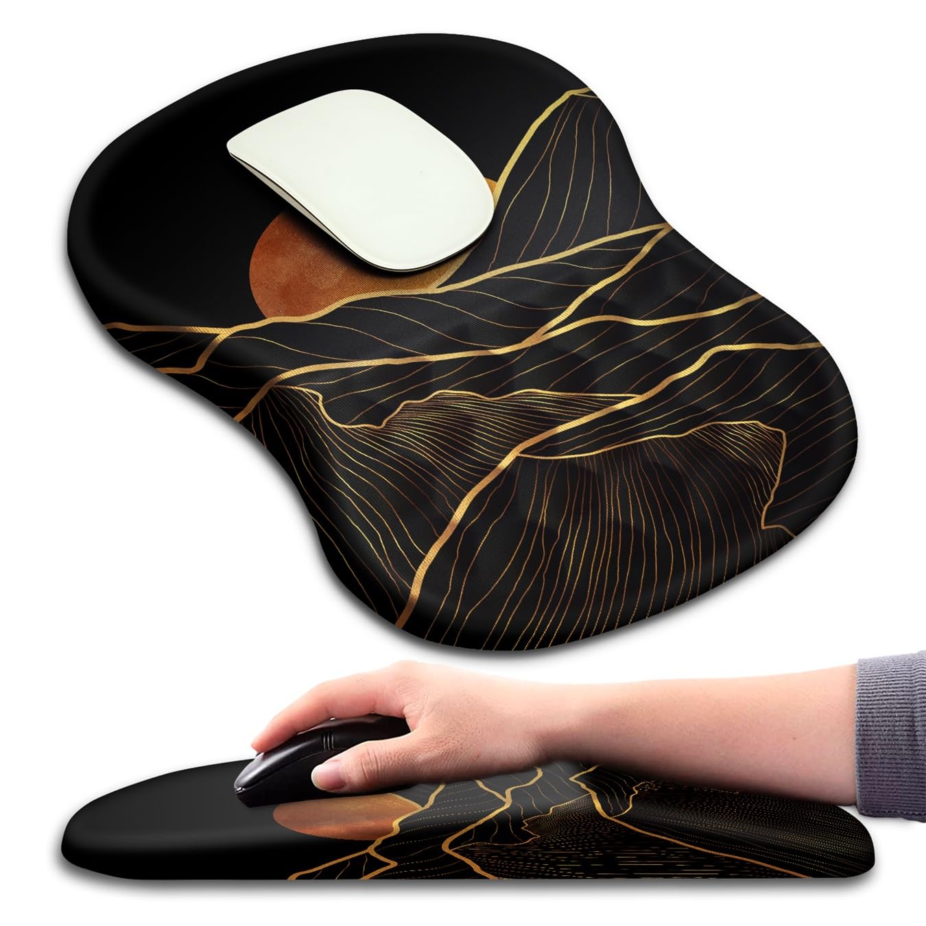 KUOSGM Mouse Pad Wrist Support, Ergonomic Mouse Pad with Massage Dot, Comfortable Computer Mouse