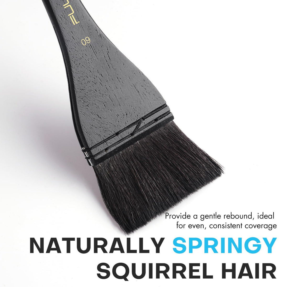 Flat Watercolor Brushes, Fuumuui 60mm Professional Squirrel Hair Flat Hake Brushes, Artists Scale
