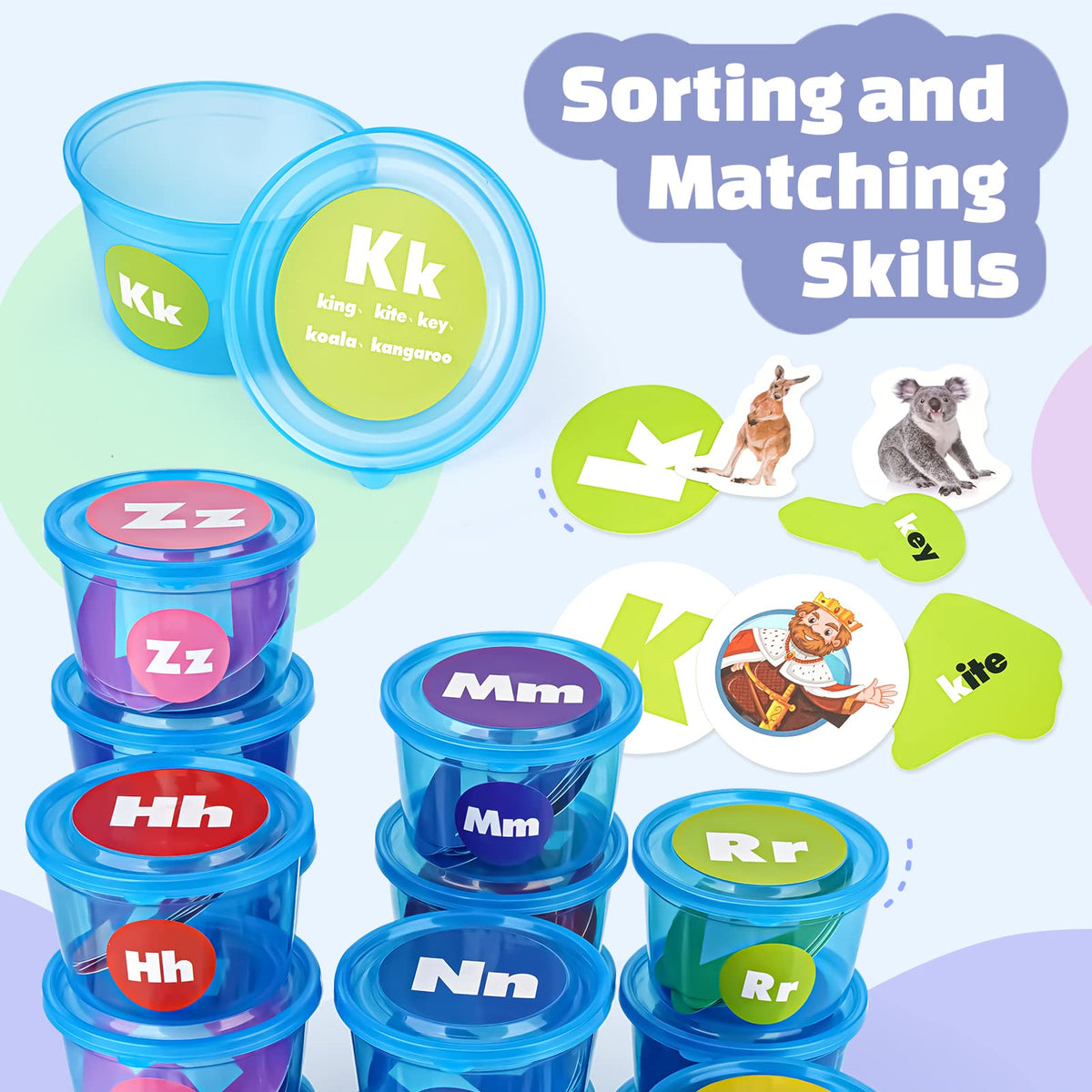 Joyreal Alphabet Learning Toys for Toddler 3+ Year Old Alphabet Soup Sorter