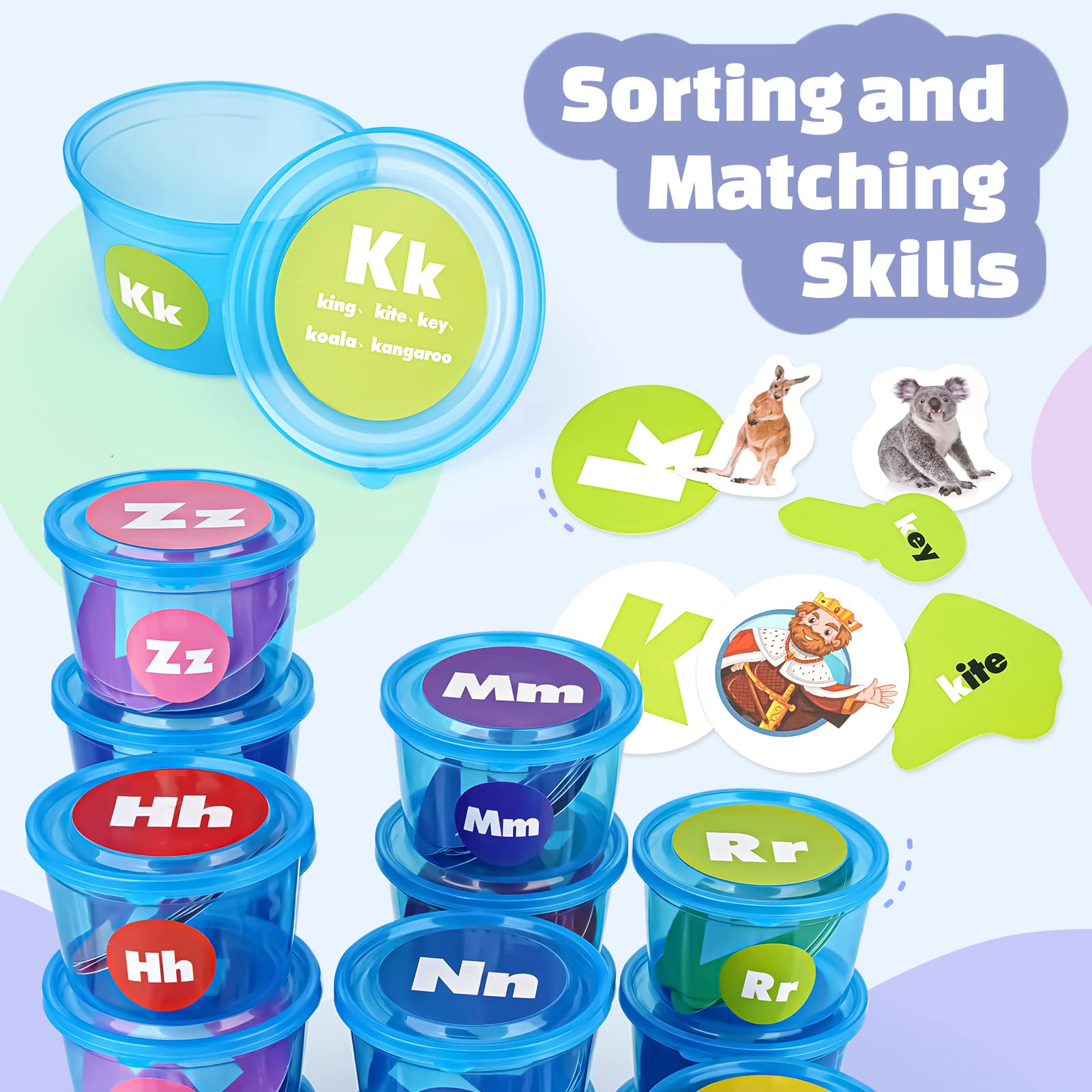 Joyreal Alphabet Learning Toys for Toddler 3+ Year Old Alphabet Soup Sorter