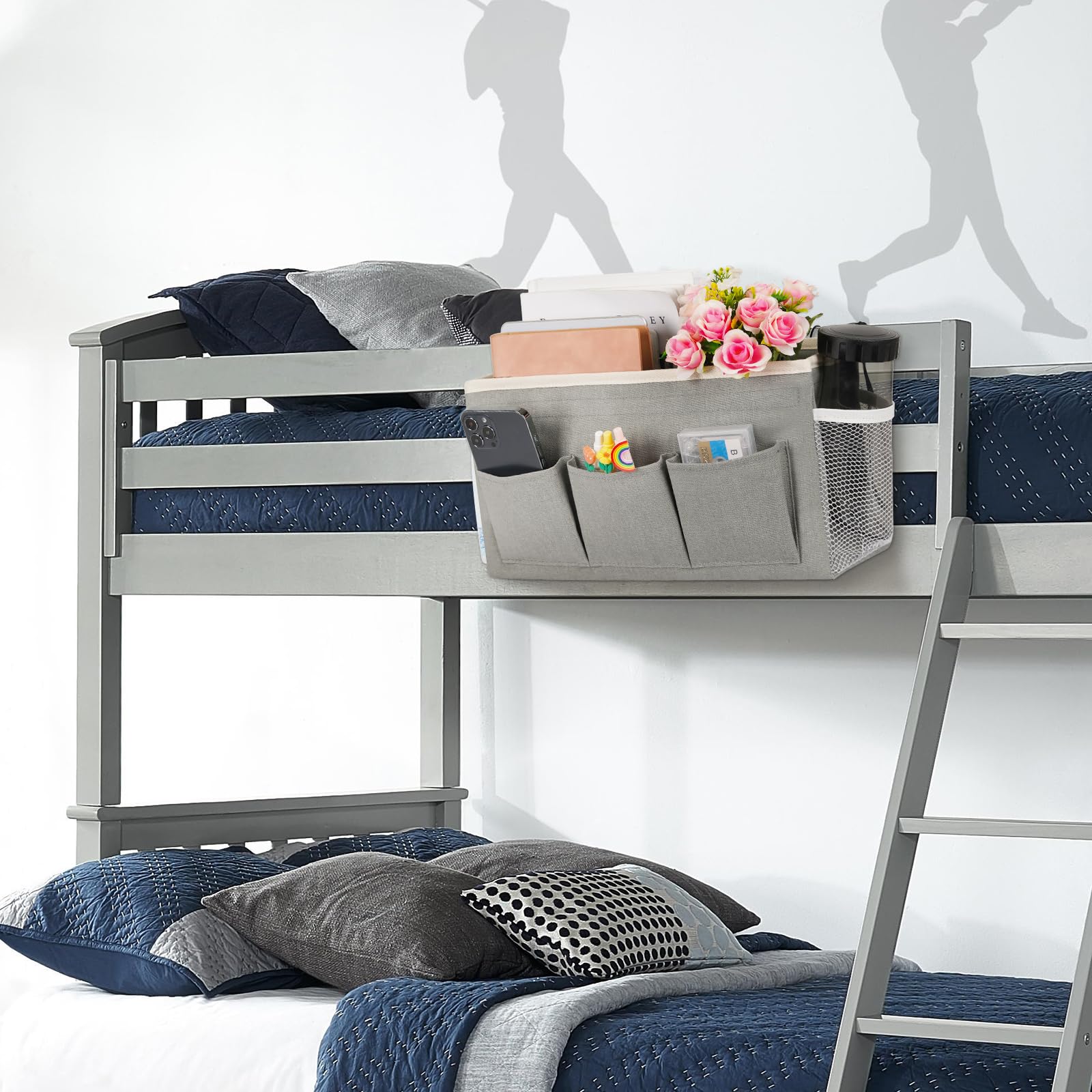 Ozzptuu Bedside Caddy Bedside Storage Bag for Headboards/Bunk Bed