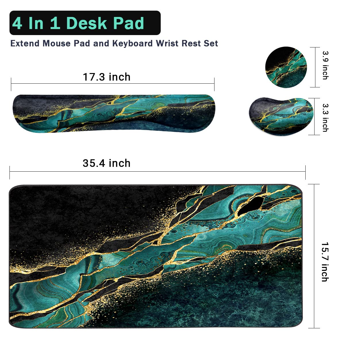 Keyboard Mouse Pad Set, Extended Mouse Pad+Keyboard Wrist Rest Support, Memory Foam Ergonomic Easy