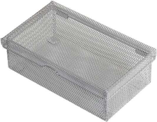 Ybm Home Silver Hinged Mesh Pencil, Markers, Pens Storage Box, School Supply Holder Office Desktop