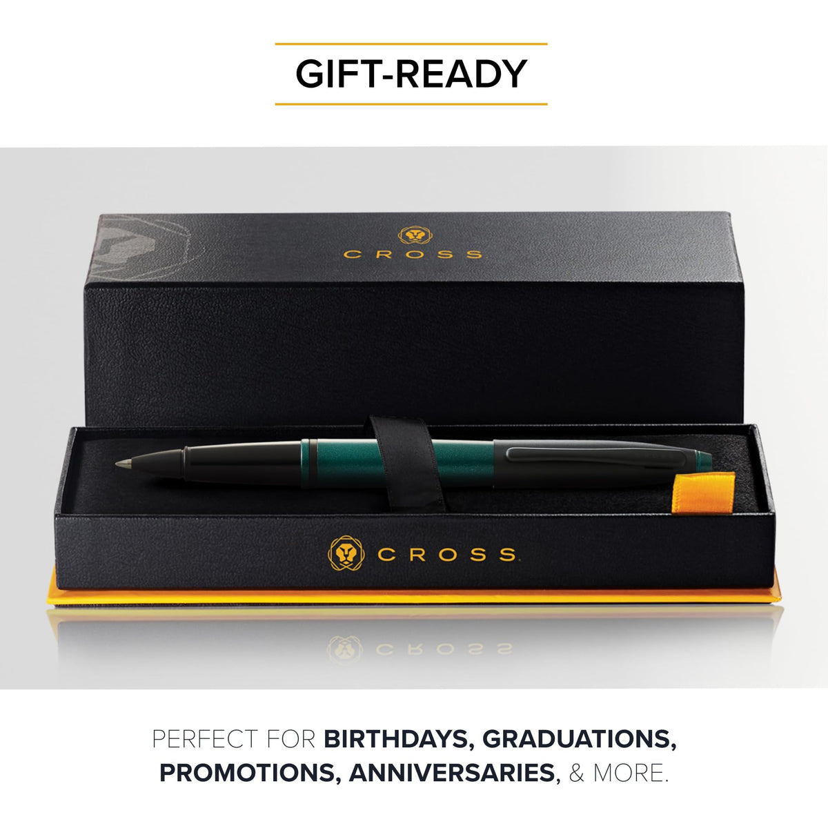 Cross Calais Rollerball Pen, Matte Green & Black, Medium Point, Black Ink