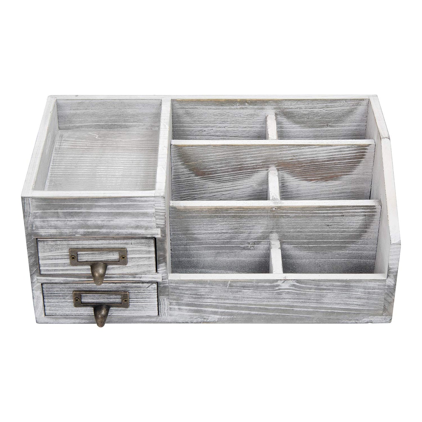 Distressed Rustic Wooden Office Desktop Organizer Wood Shelf Tabletop Home Organizer Storage with