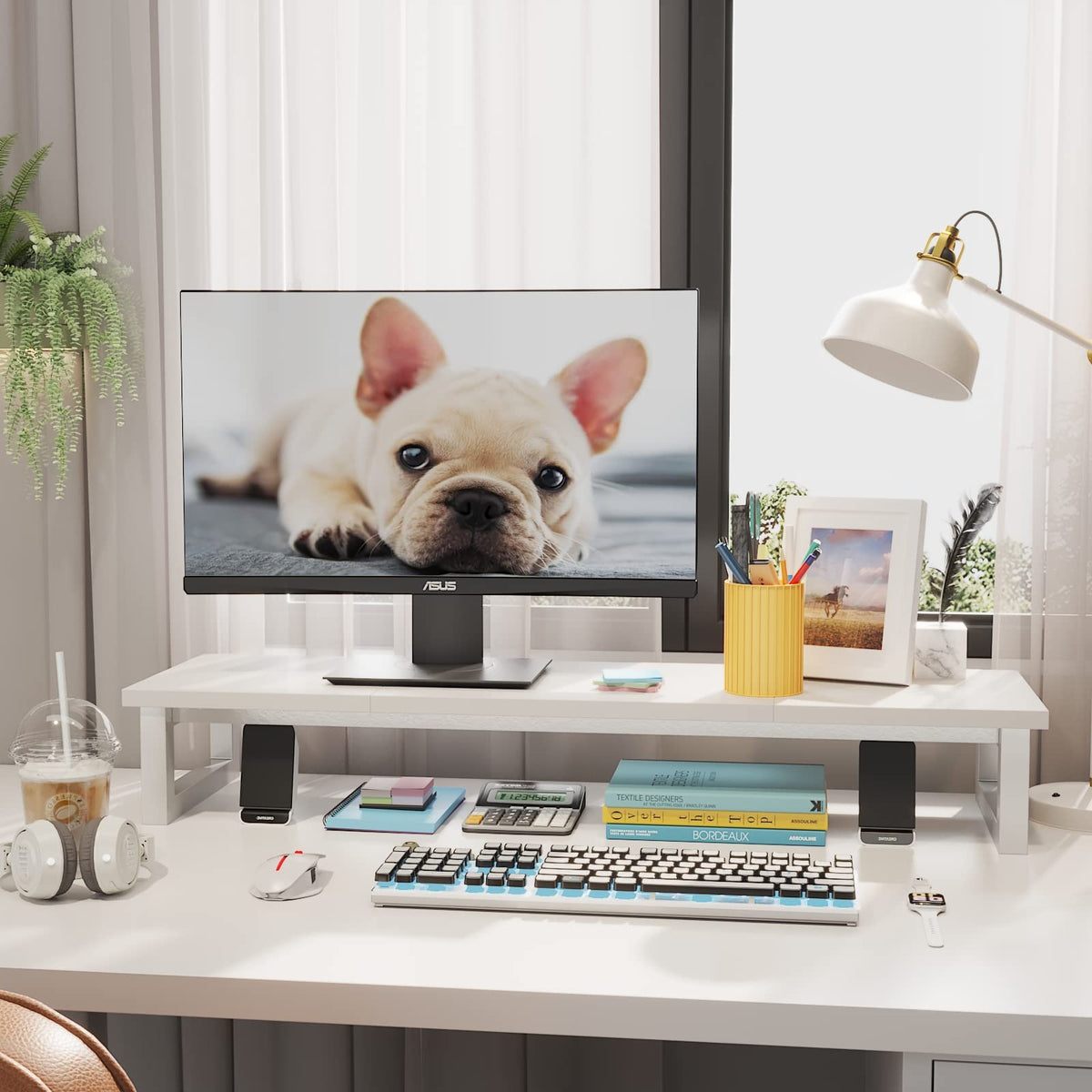YAOHUOO Dual Monitor Stand Riser, 39Inch Large Monitor Stands for 2 Monitors, Computer Monitor