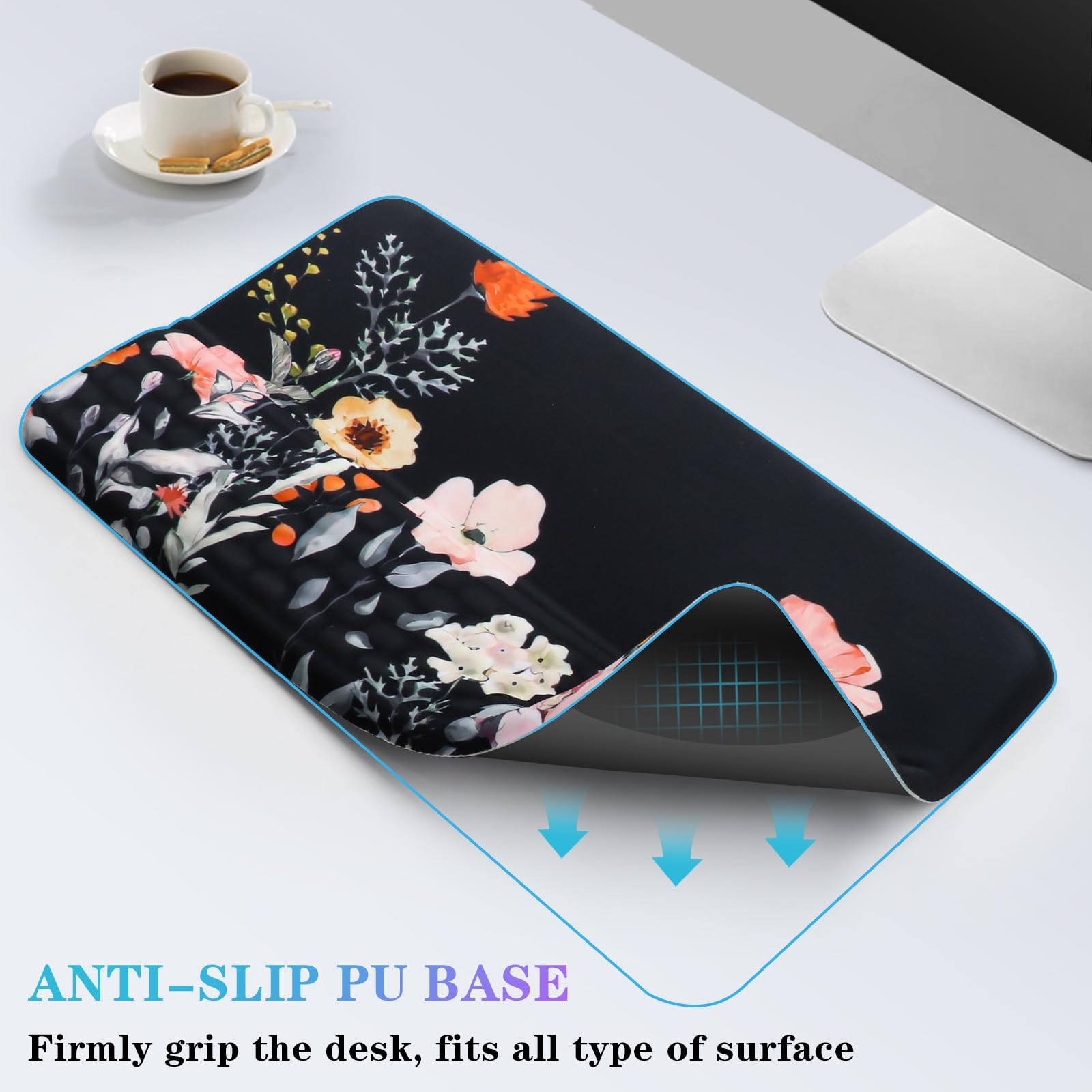 Computer Keyboard Stand with Wrist Rest, Ergonomic Tilted Keyboard Holder - Keyboard Riser with