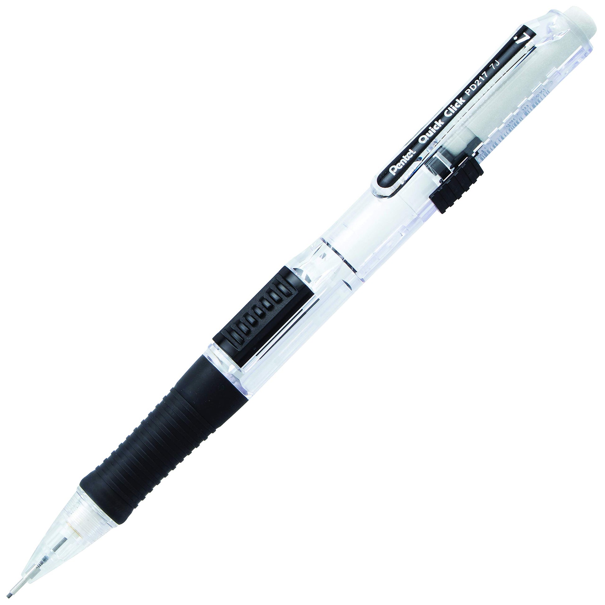 Pentel Quick Click Mechanical Pencil, (0.7mm), Medium, Black Barrel, Box of 12 Pencils (PD217A)