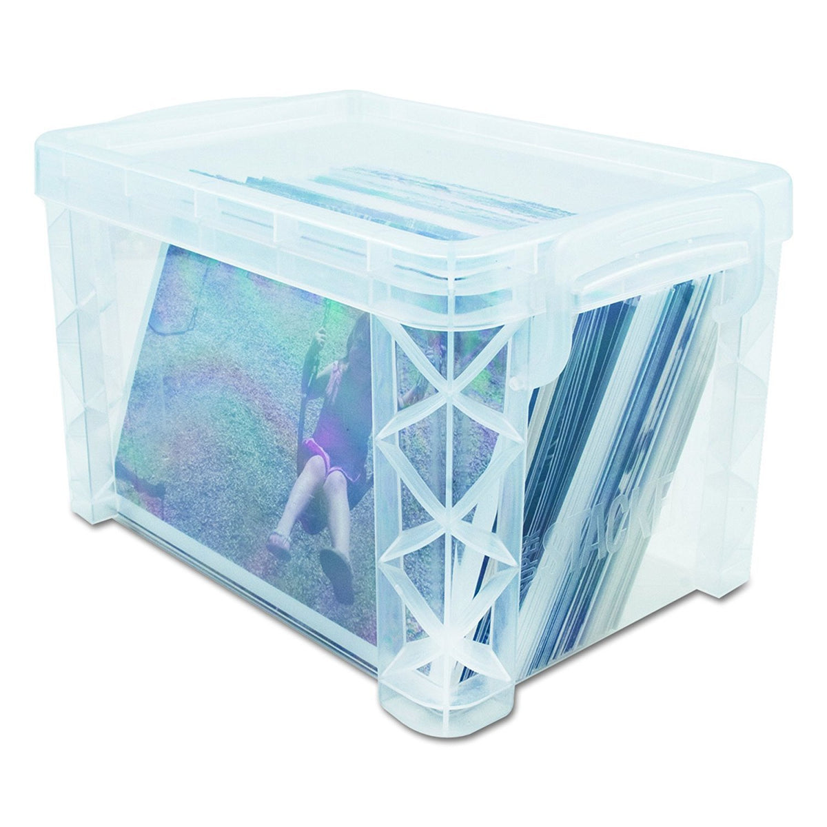 Advantus 40307 Super Stacker 3" x 5" Index Card Box, Clear, 3 Boxes (40307)