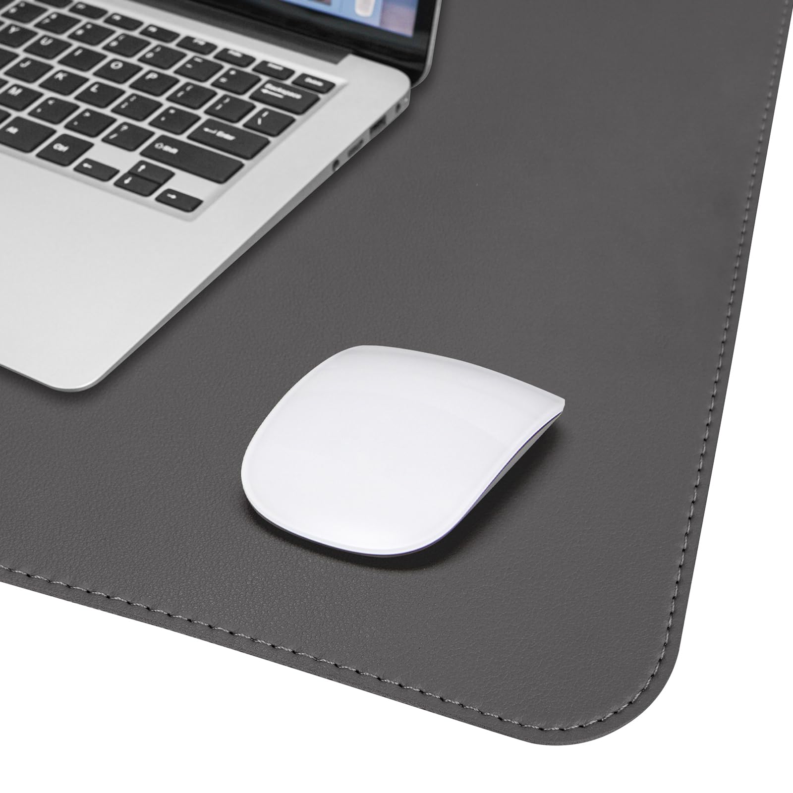 AFIING Leather Desk Pad Protector, 47" x 17" Large Desk Mat with Natural Cork & PU Leather, Mouse