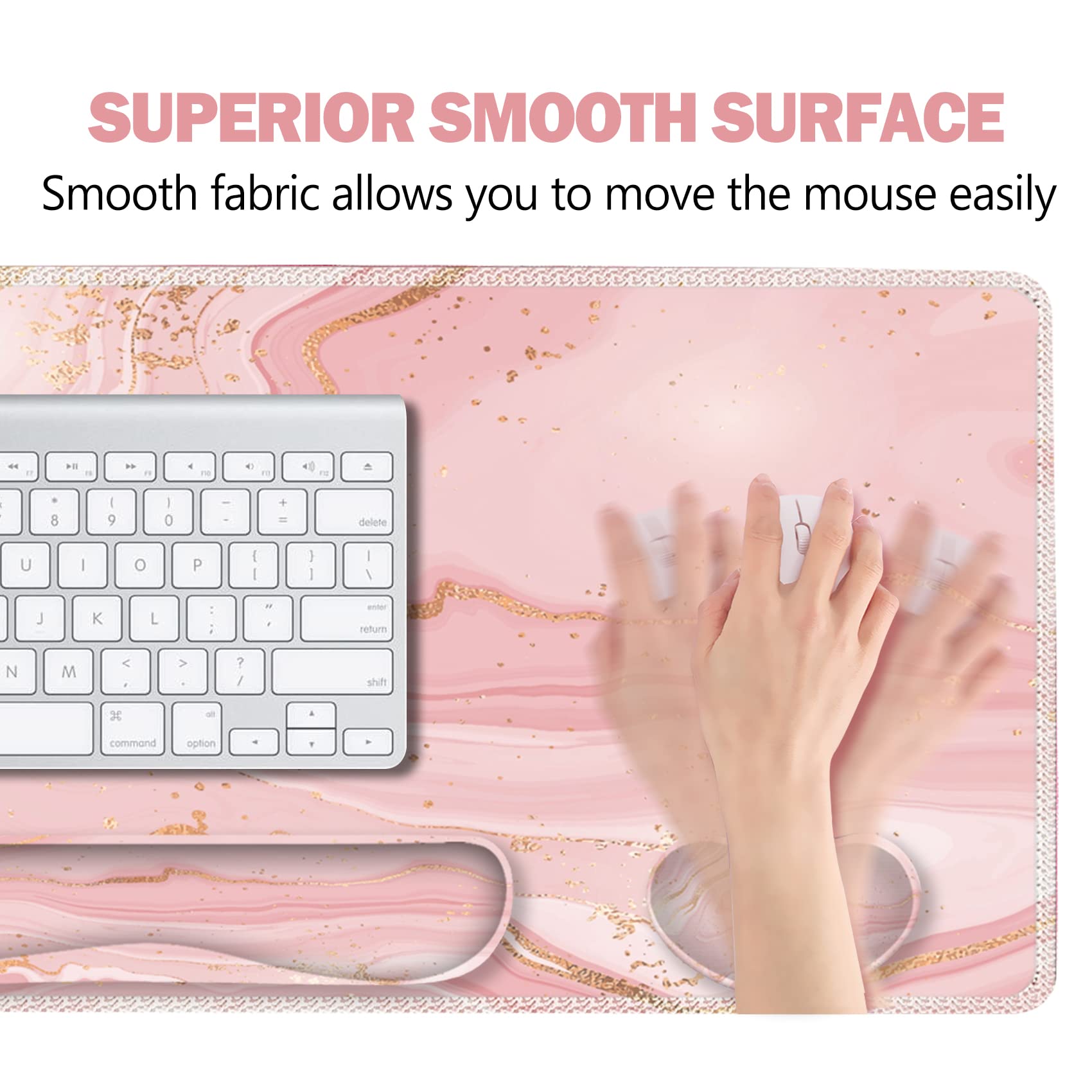 ARTSO Extended Gaming Mouse Pad Set, Keyboard Wrist Rest Support Pad + Wrist Cushion + XXL Large