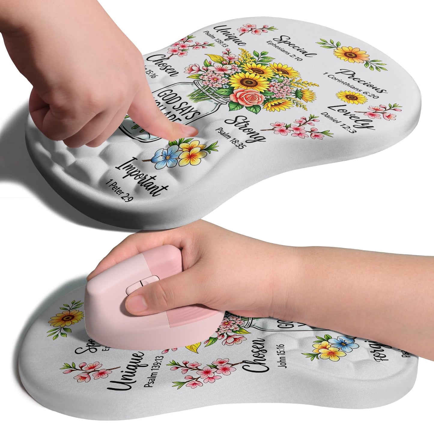 Armanza Ergonomic Joint Wrist Support Mouse Pad with Memory Foam Cushion Massage Bump, Carpal